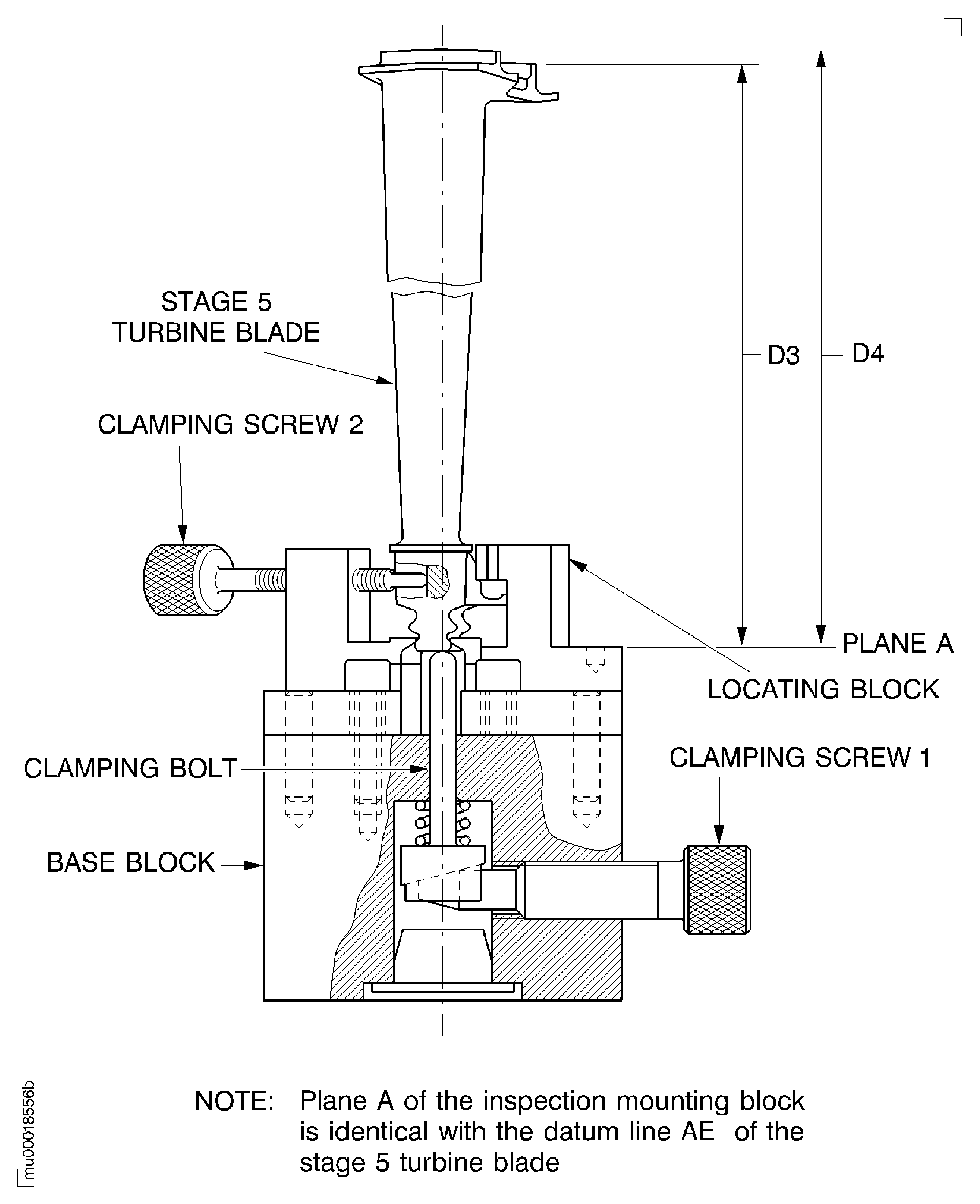Install the Stage 5 Turbine Blades on to the Inspection Mounting
Block