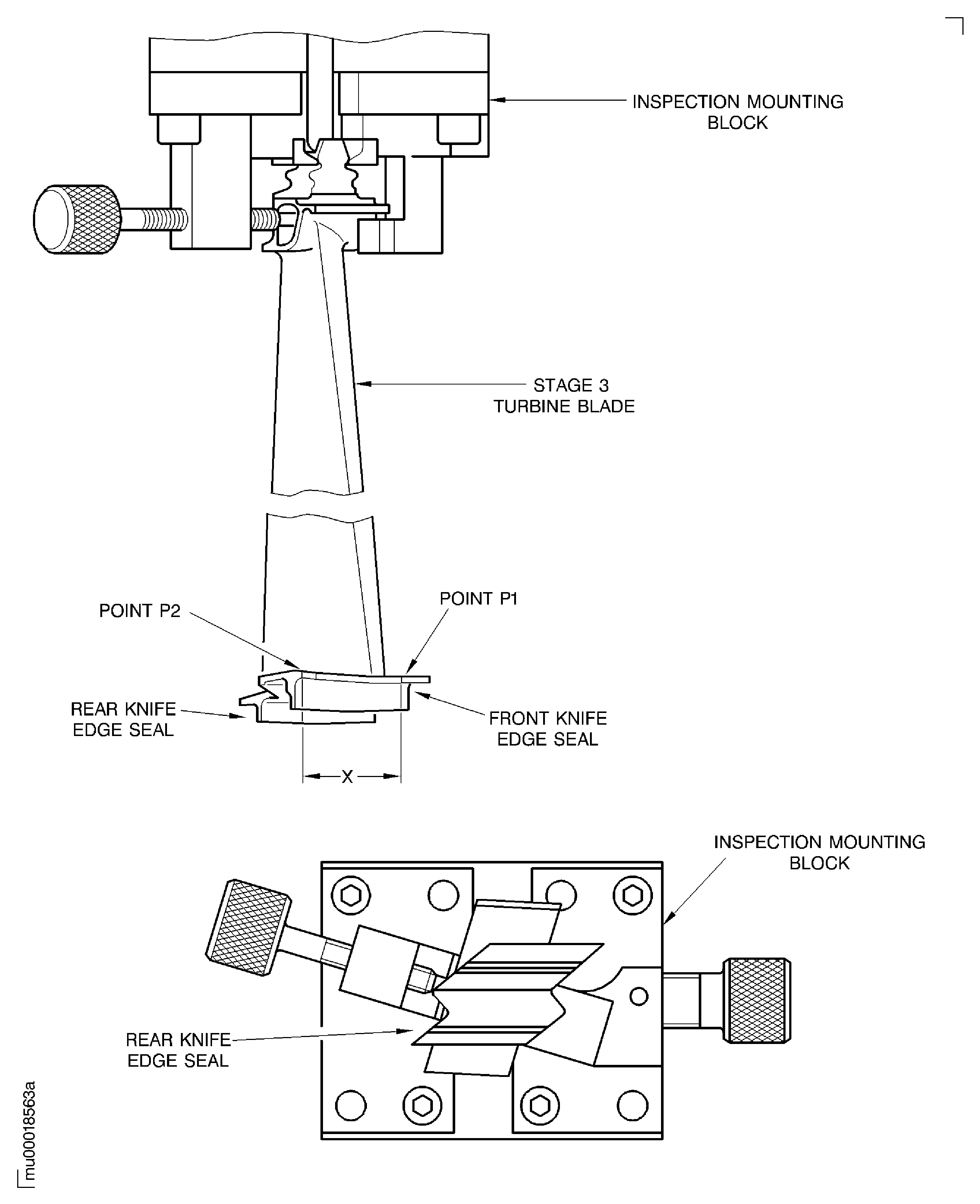 Install the Stage 3 Turbine Blade on to the Inspection Mounting
Block