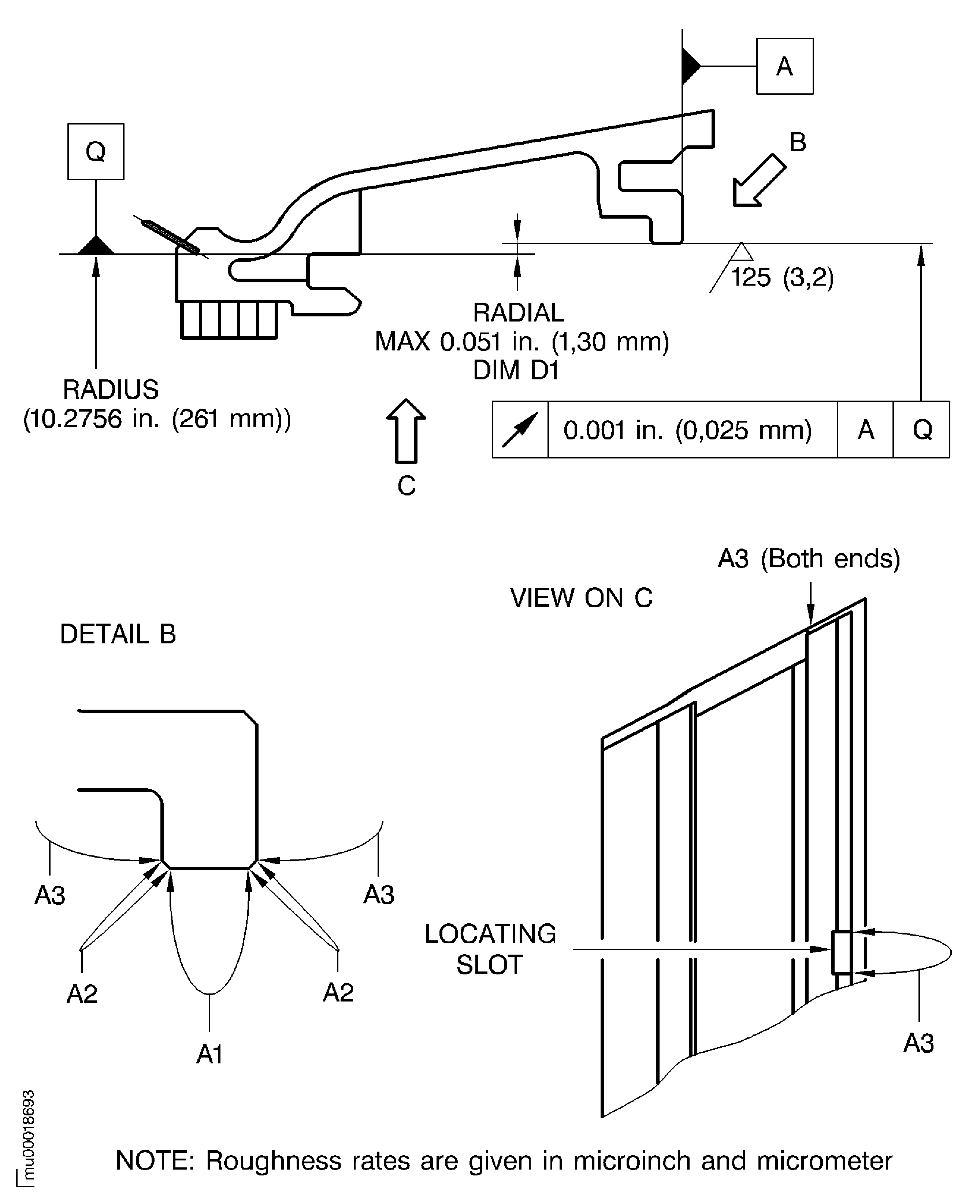 Plasma spray the rear locating diameter, inner duct segment