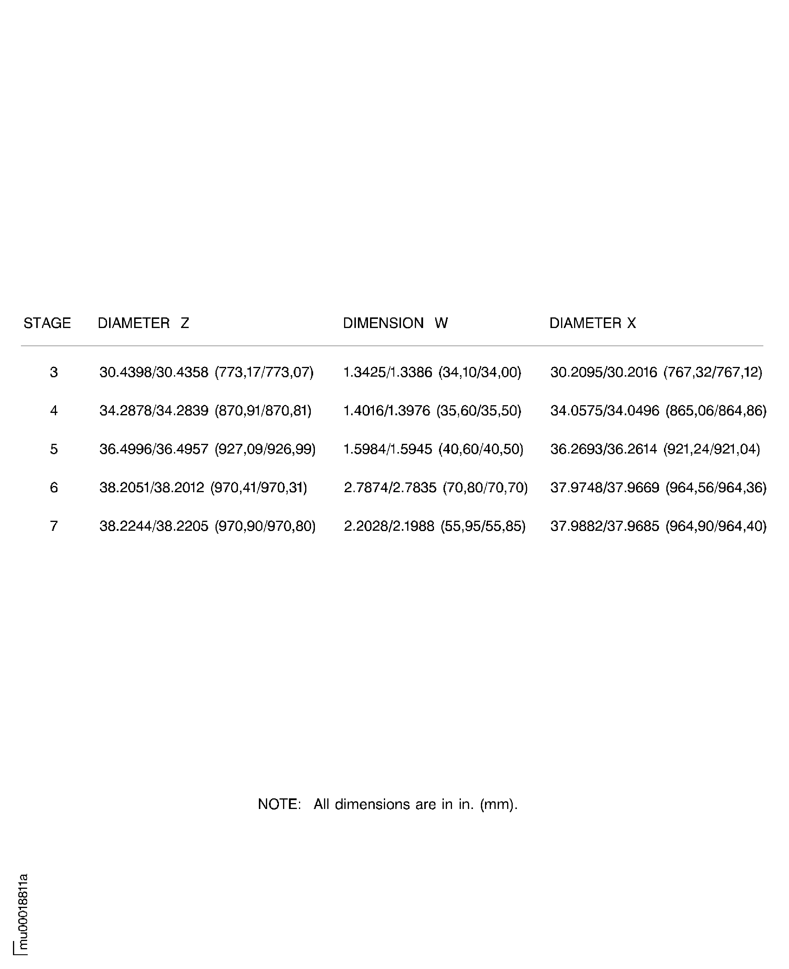 LP turbine case rear vane hook diameters after plasma spraying