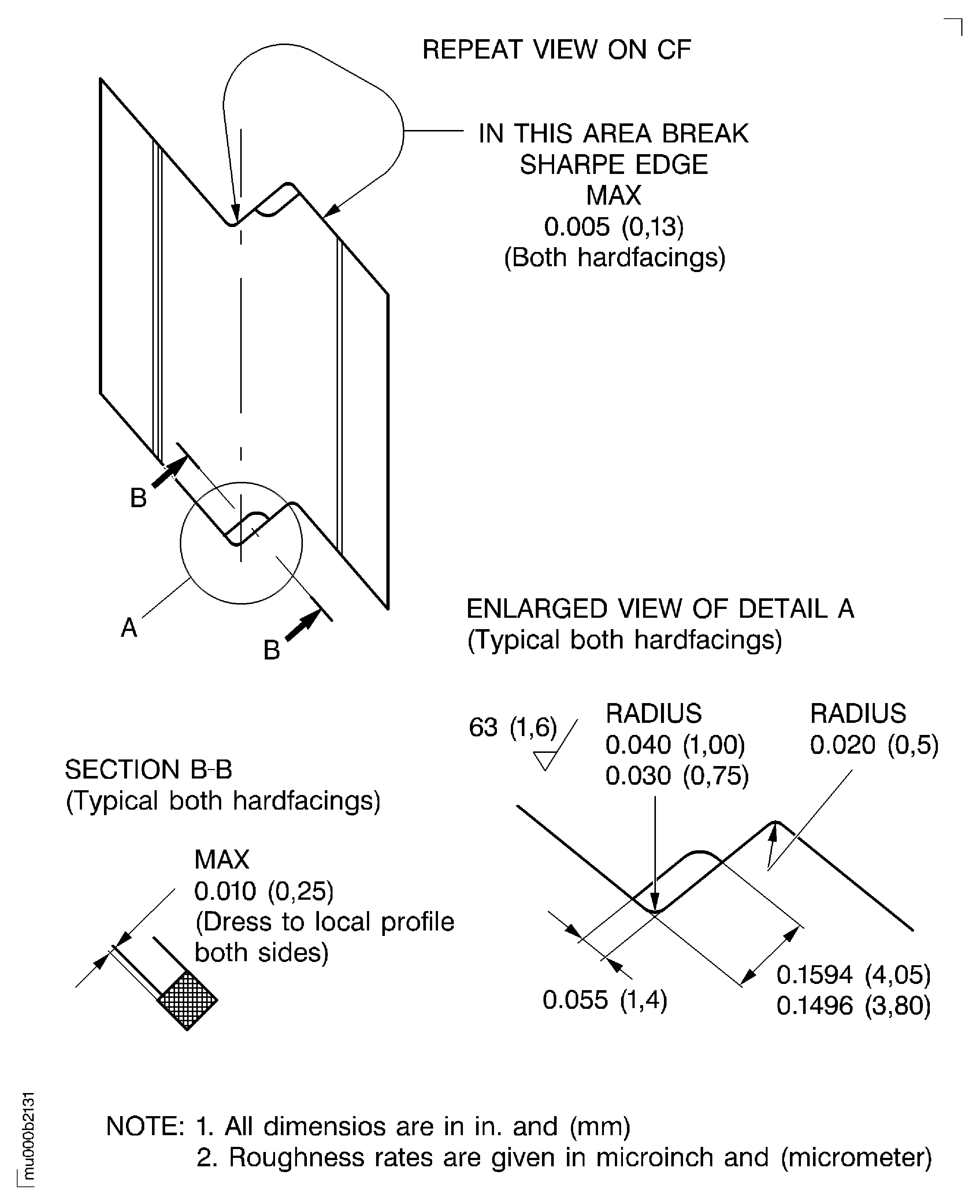Weld build-up of outer shroud hardfacing