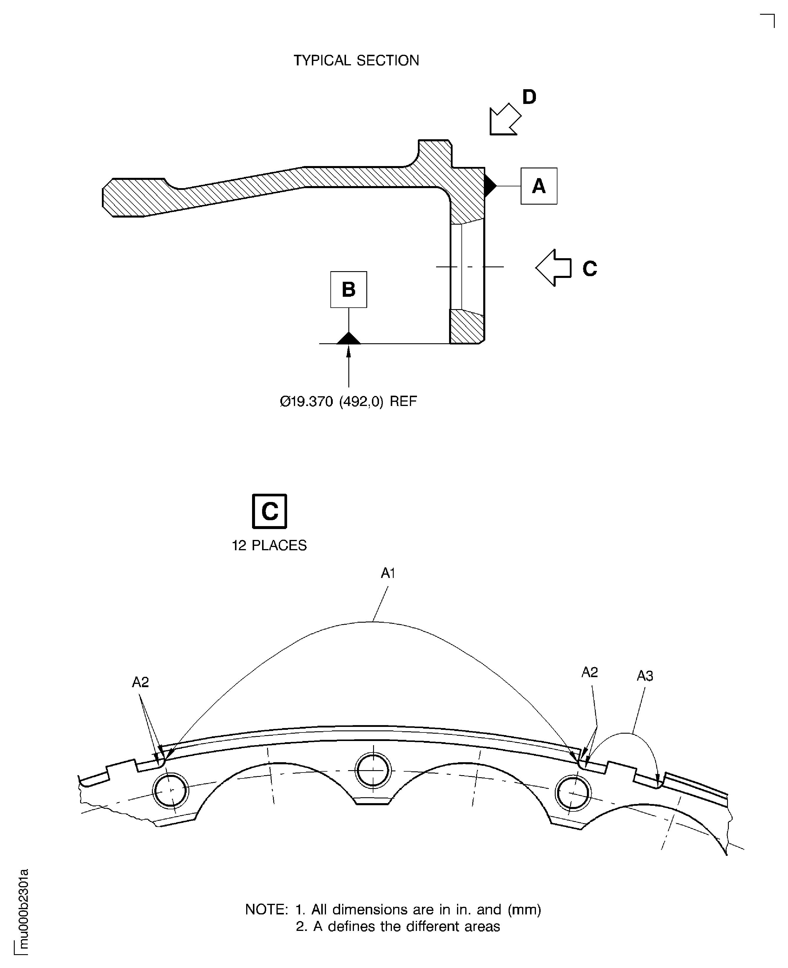 Plasma spray the inner duct locating diameter
