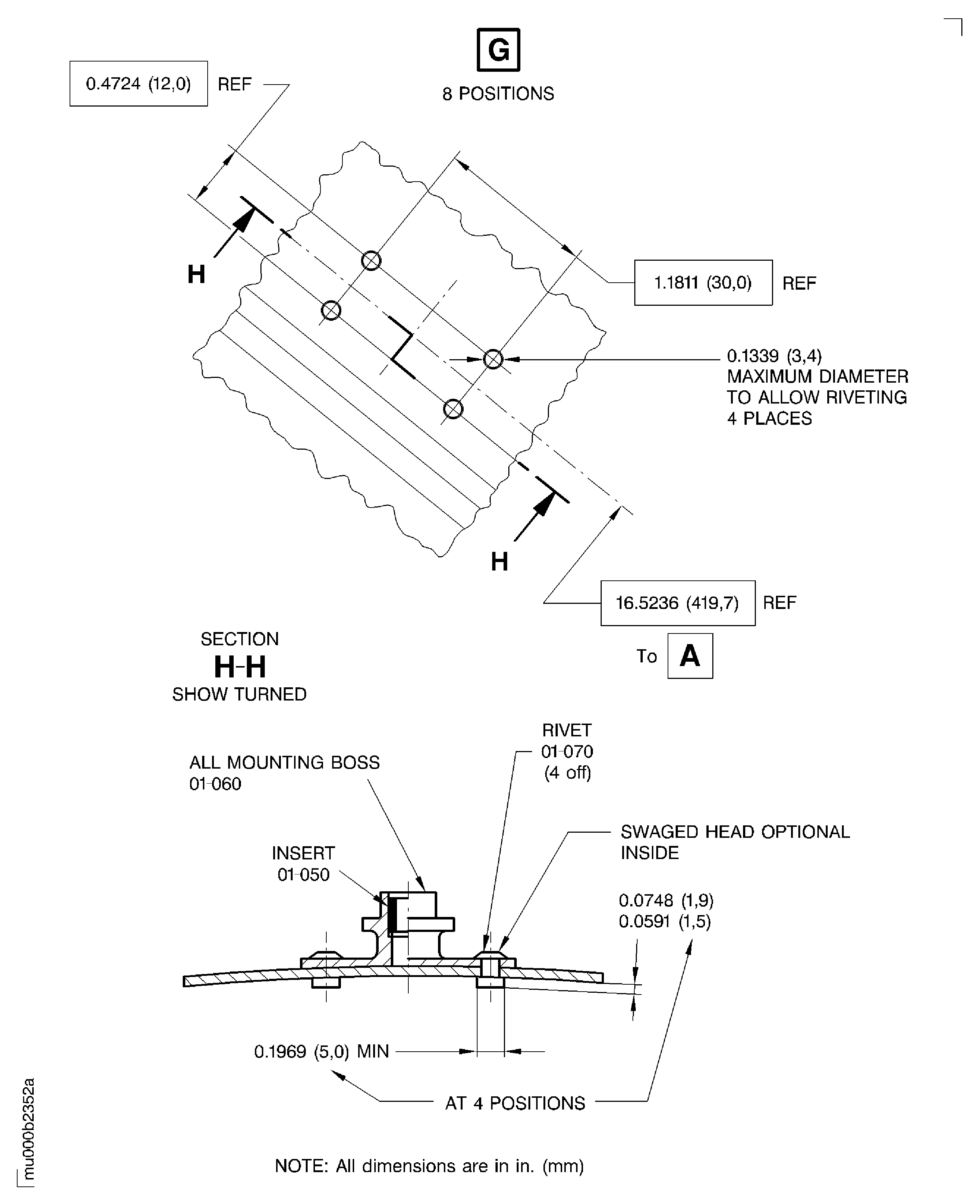 Replacement of rivets and ACC mounting
boss on the LP turbine case