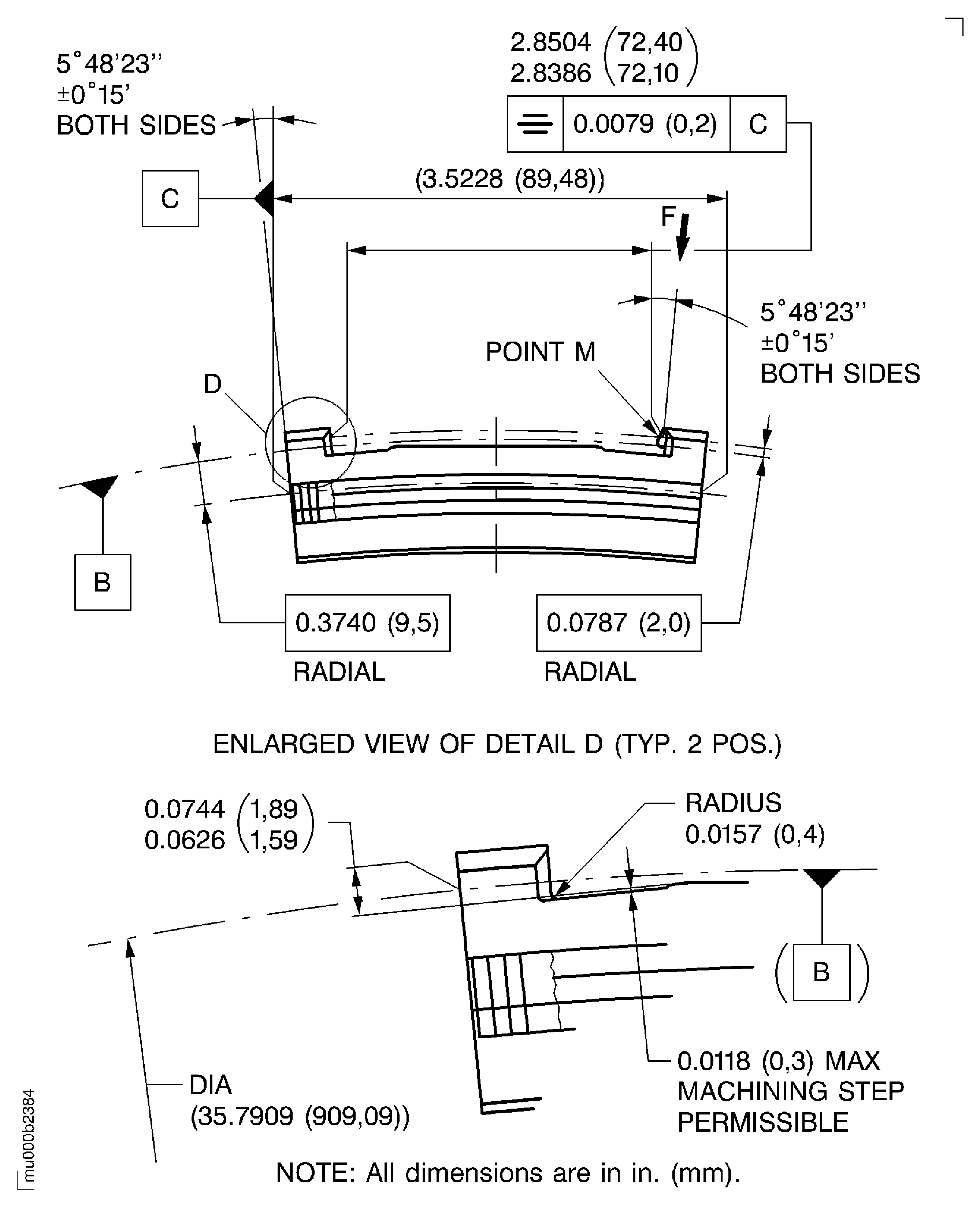 Weld repair dimensions of the stage 4 airseal segment rear
hook faces