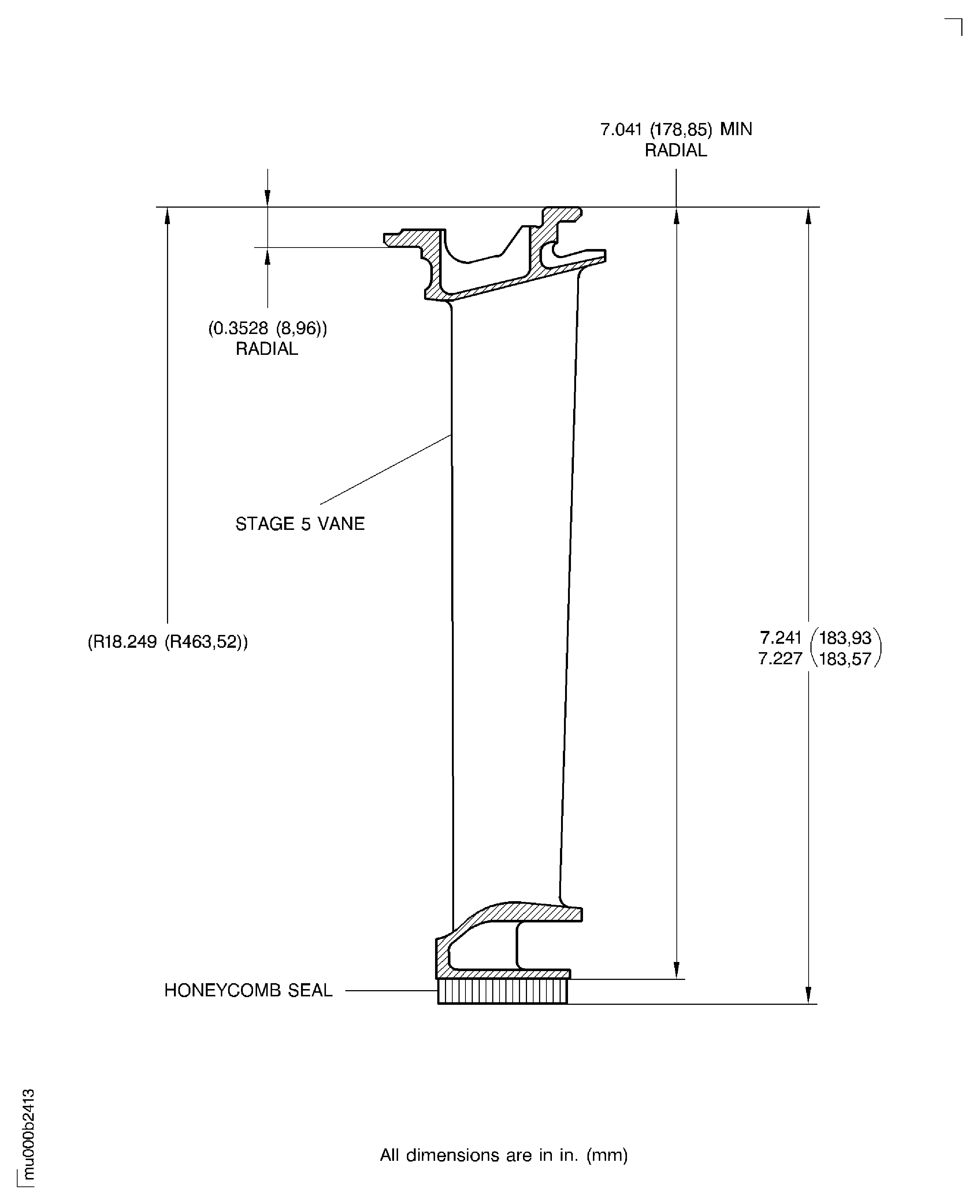 Replace the honeycomb seal segments on the inner buttress of the stage 5 turbine vane