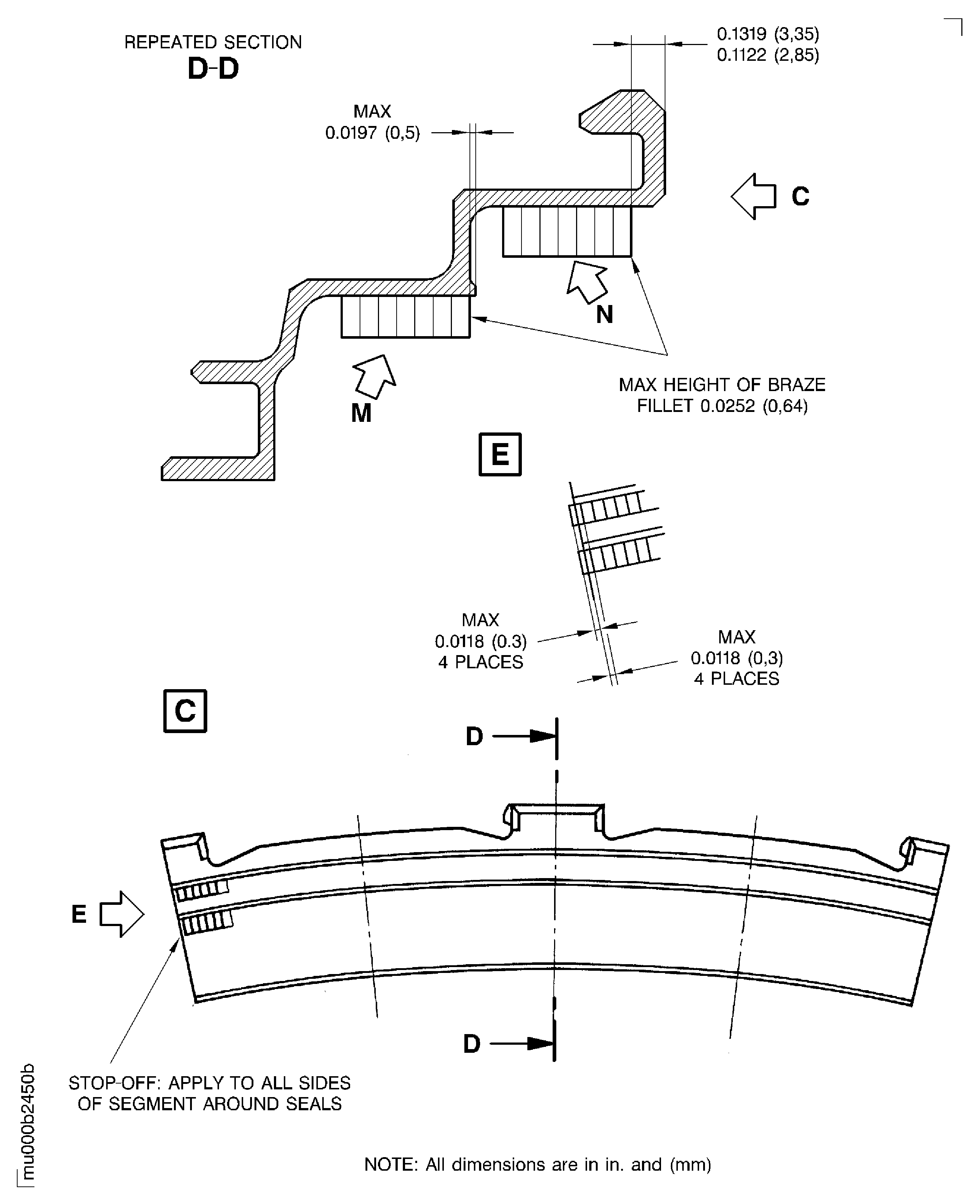 Replace the honeycomb seal segment of the shroud seal segment