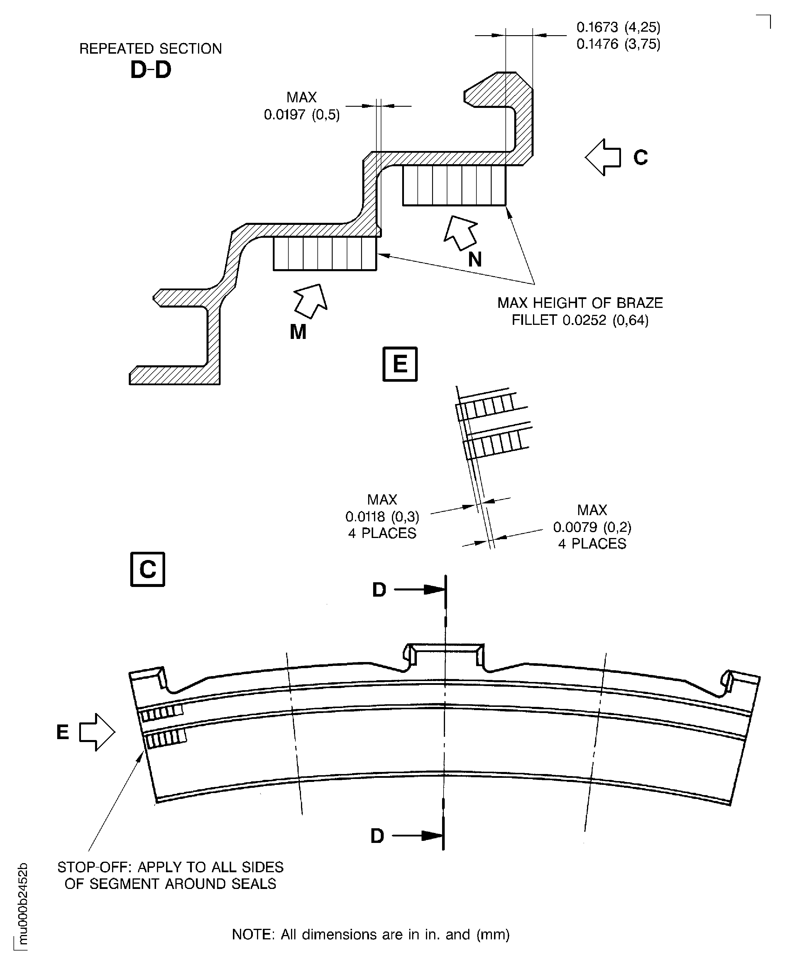 Replace the honeycomb seal segment of the shroud seal segment