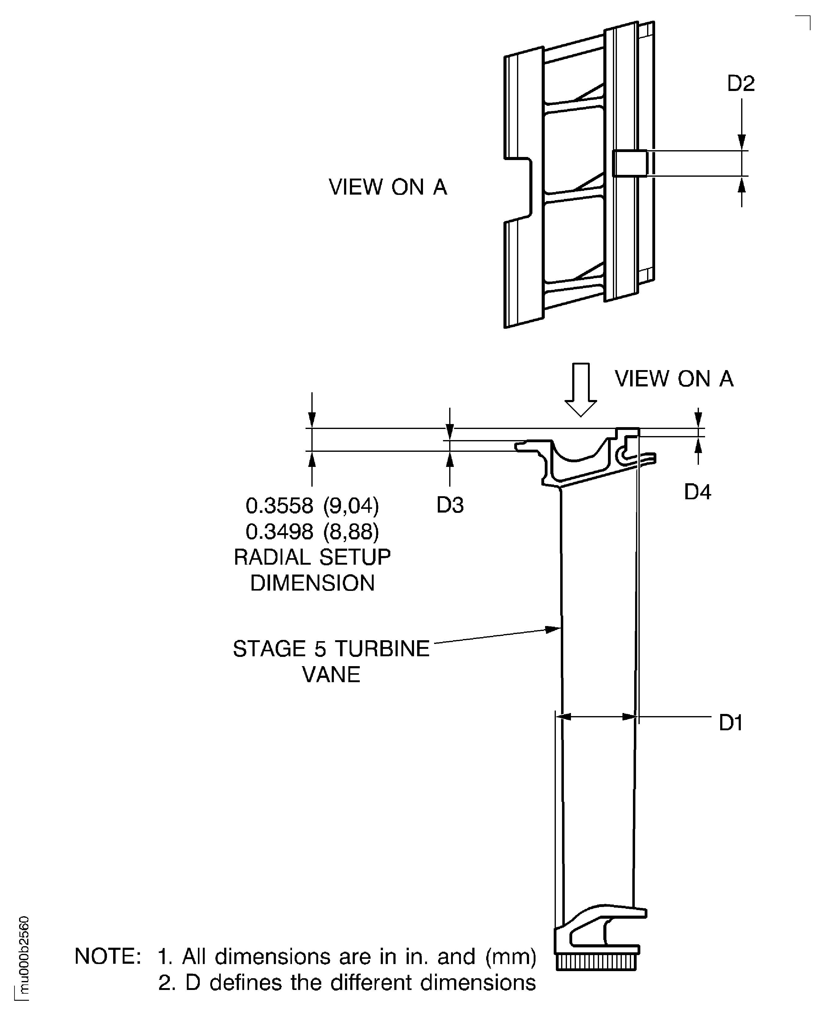 Examine the Stage 5 Turbine Vanes