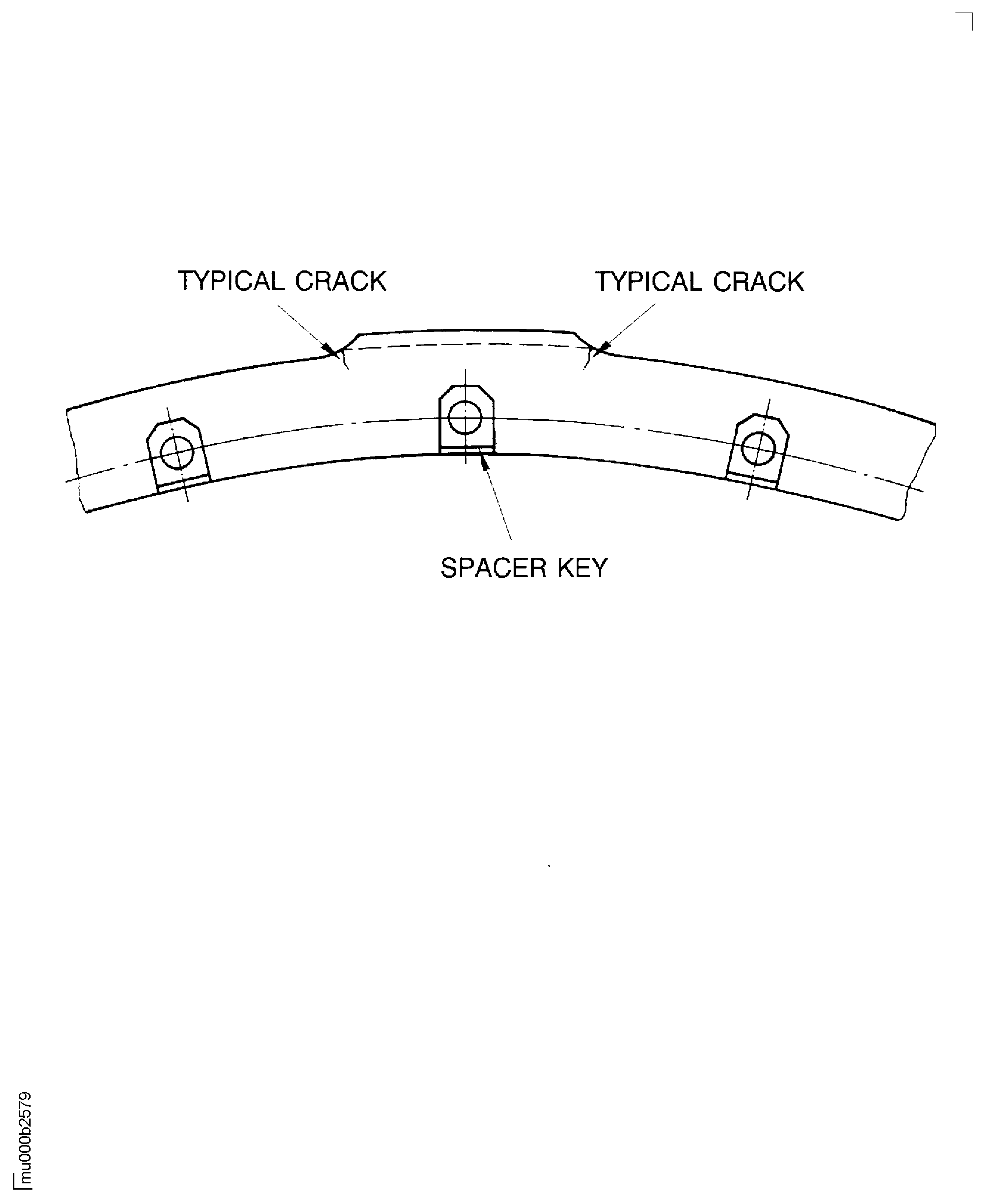 Weld repair cracks on the support ring
assembly
