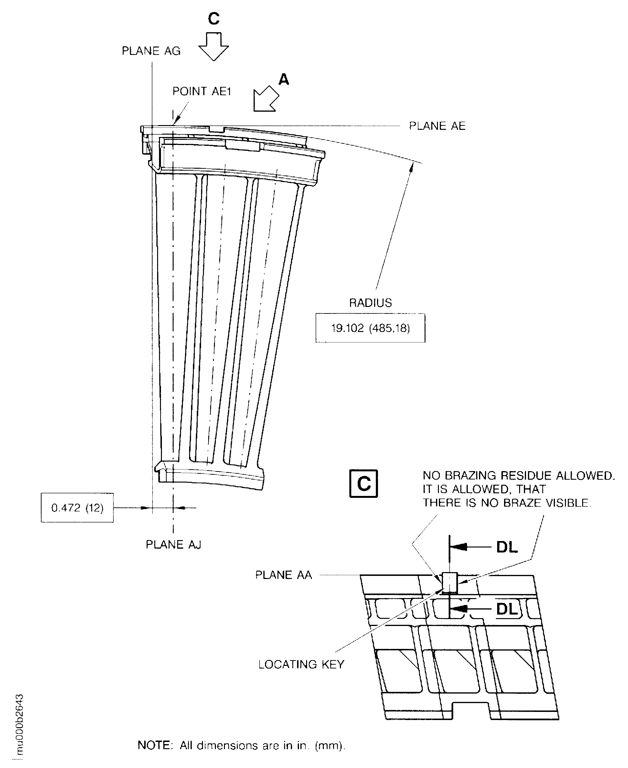 Replace the Locating Key of the Stage 6 Turbine Vane