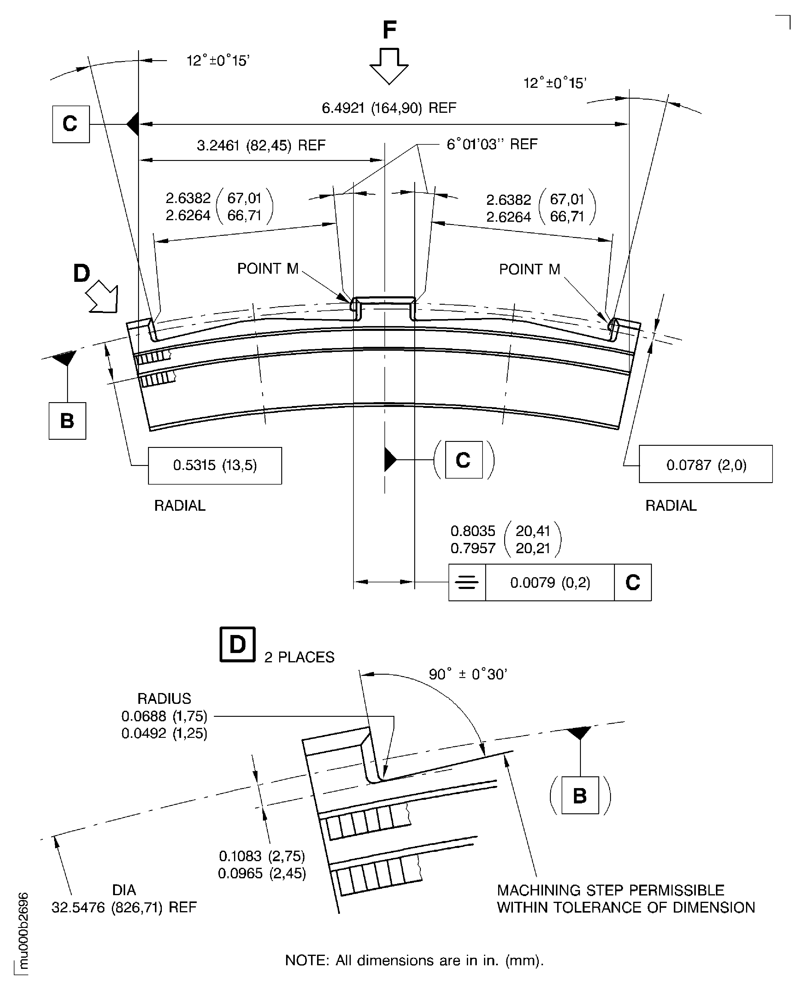 Weld repair dimensions of the stage 3 airseal segment rear
hook faces