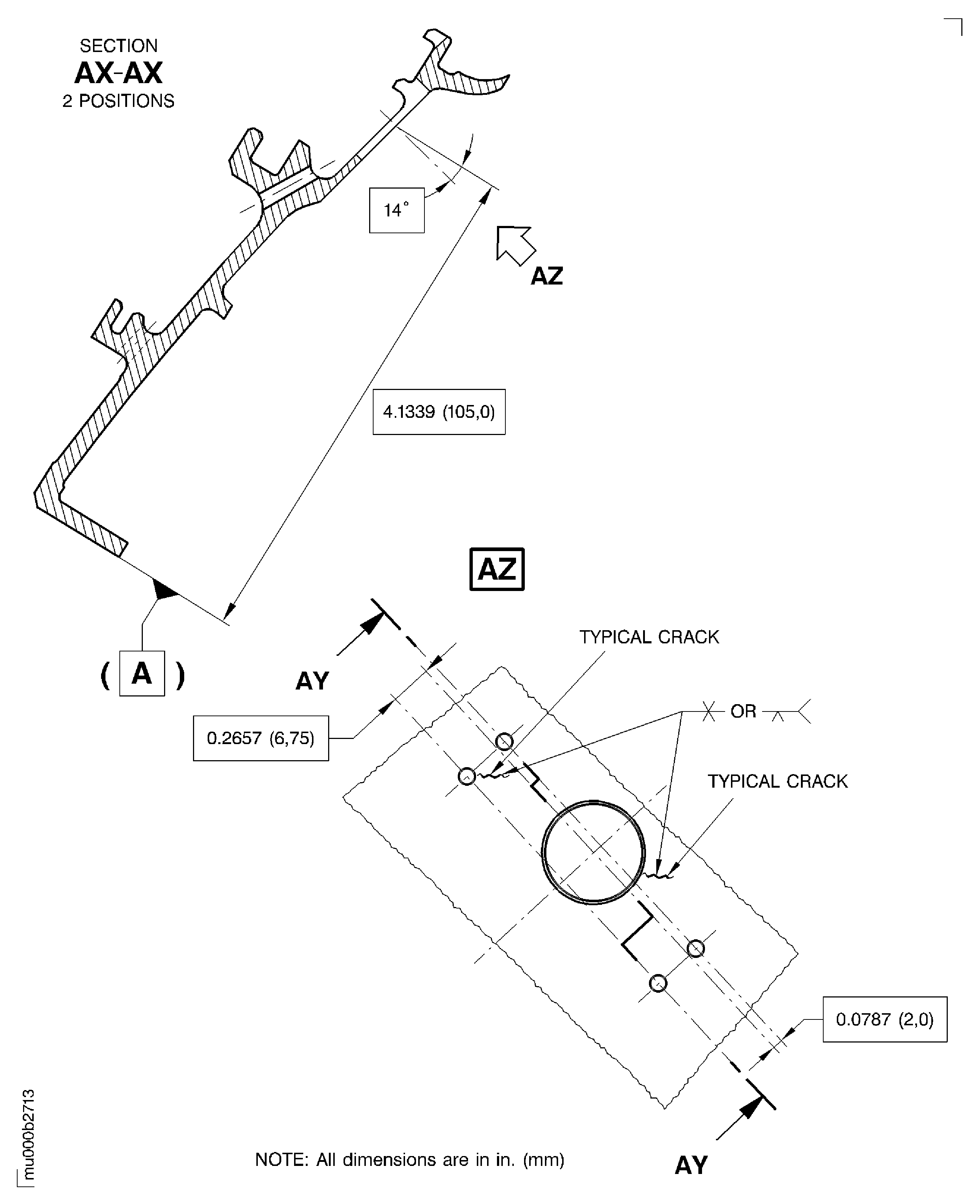 Weld repair of cracks adjacent to borescope hole
