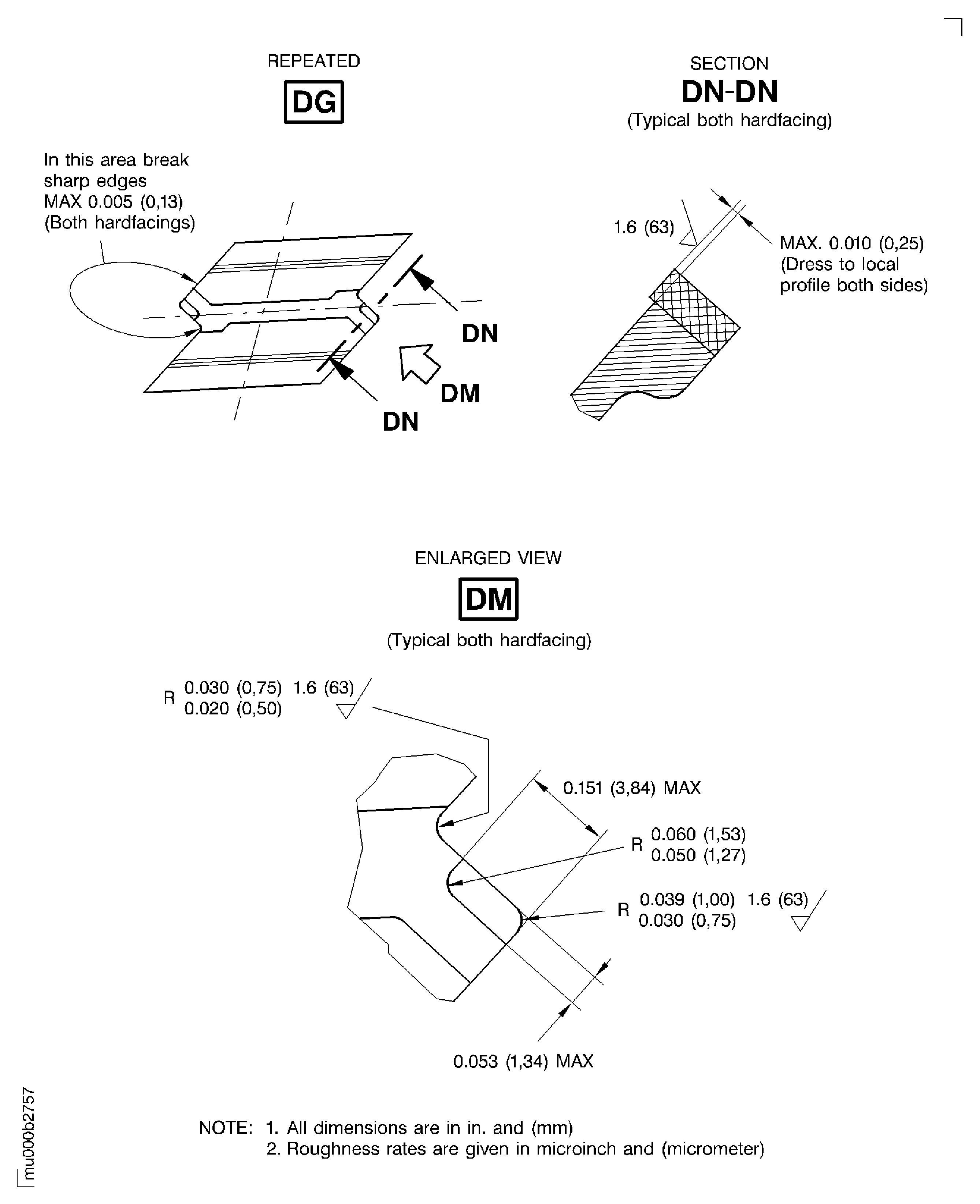 Weld build-up of outer shroud hardfacing of stage 5 turbine blade