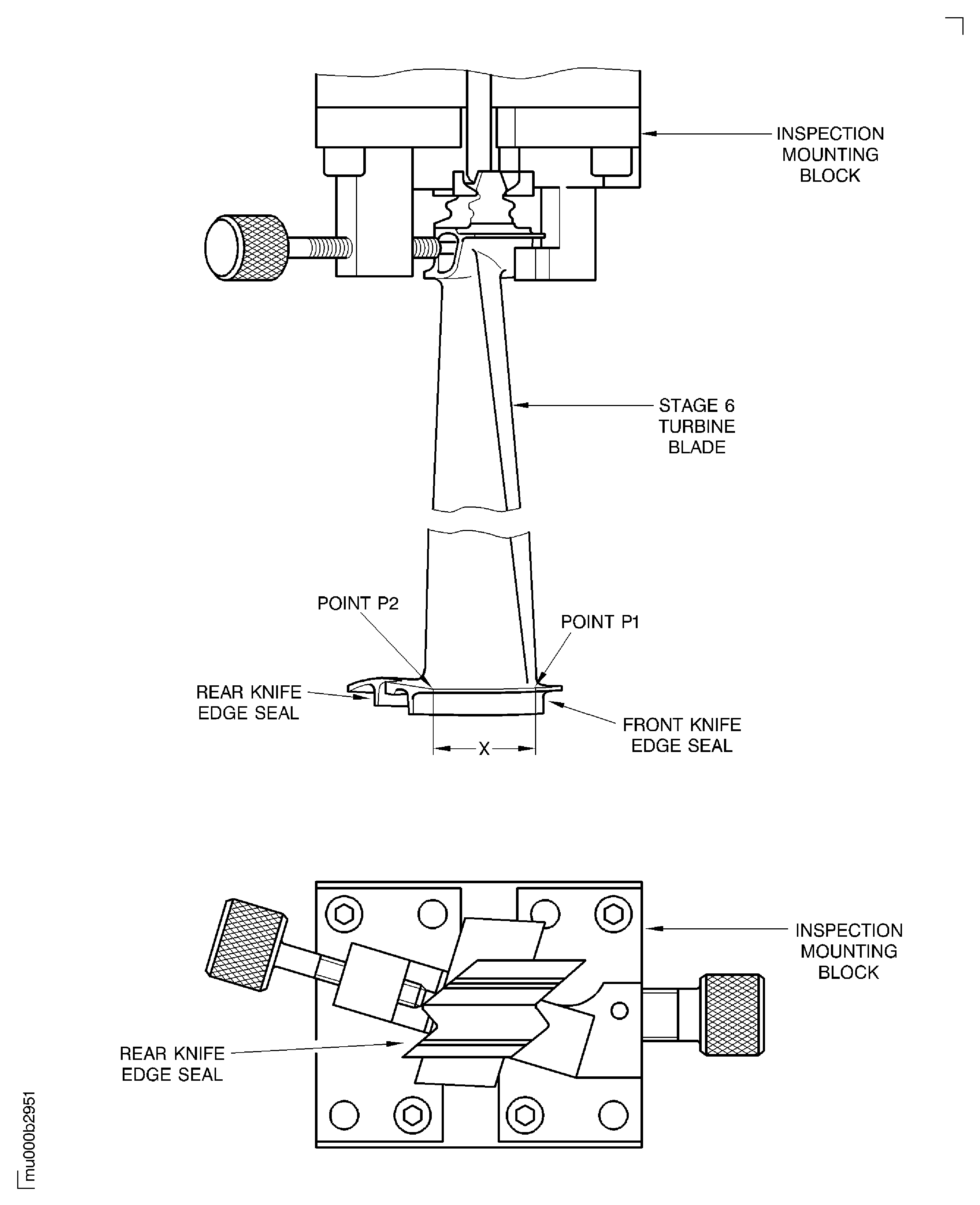 Install the Stage 6 Turbine Blades on to the Inspection Mounting
Block