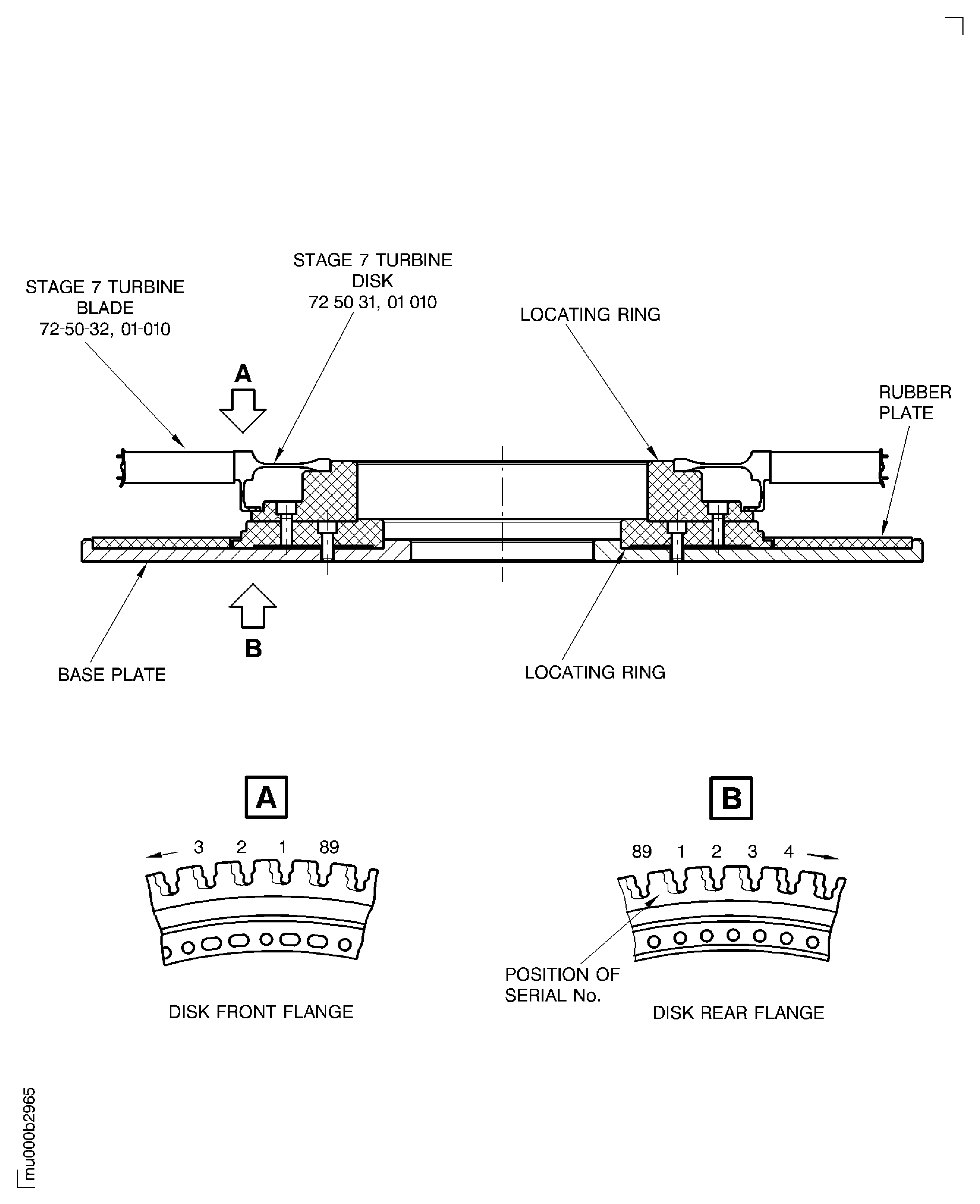 Remove the Stage 7 Turbine Blades from the Stage 7 Turbine
Disk with P/N 3A0717 and P/N 3A1987