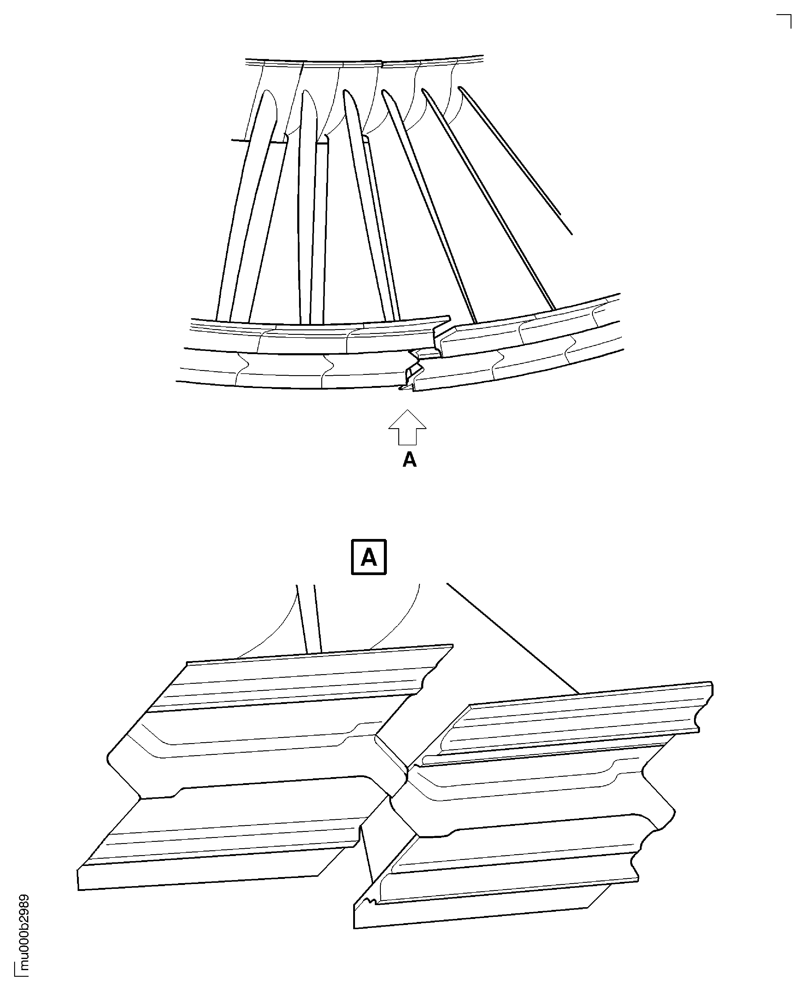 Unlatched Blades at LP Turbine Bladed Rotor Stage 3