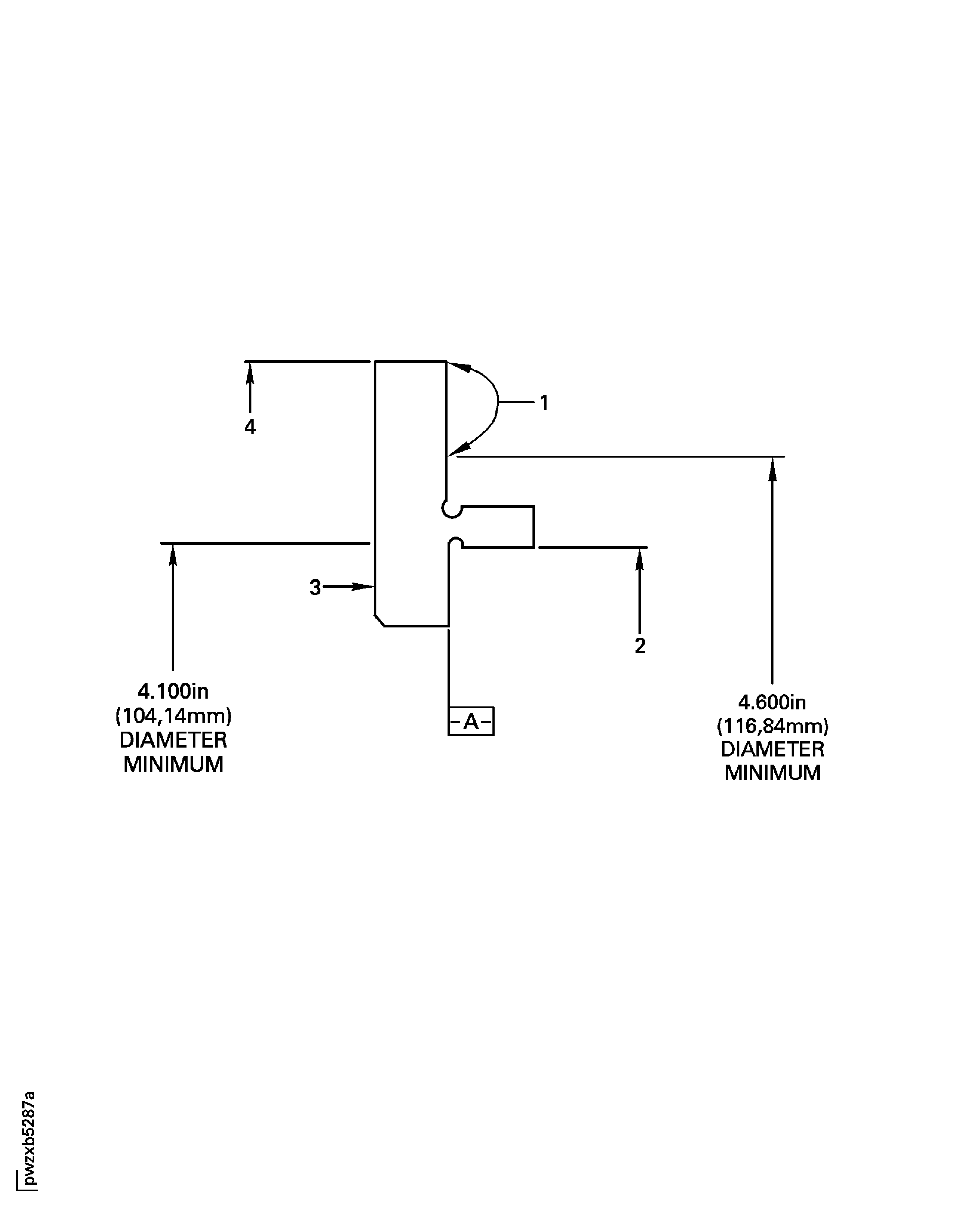 No. 5 bearing seal spacer inspection locations