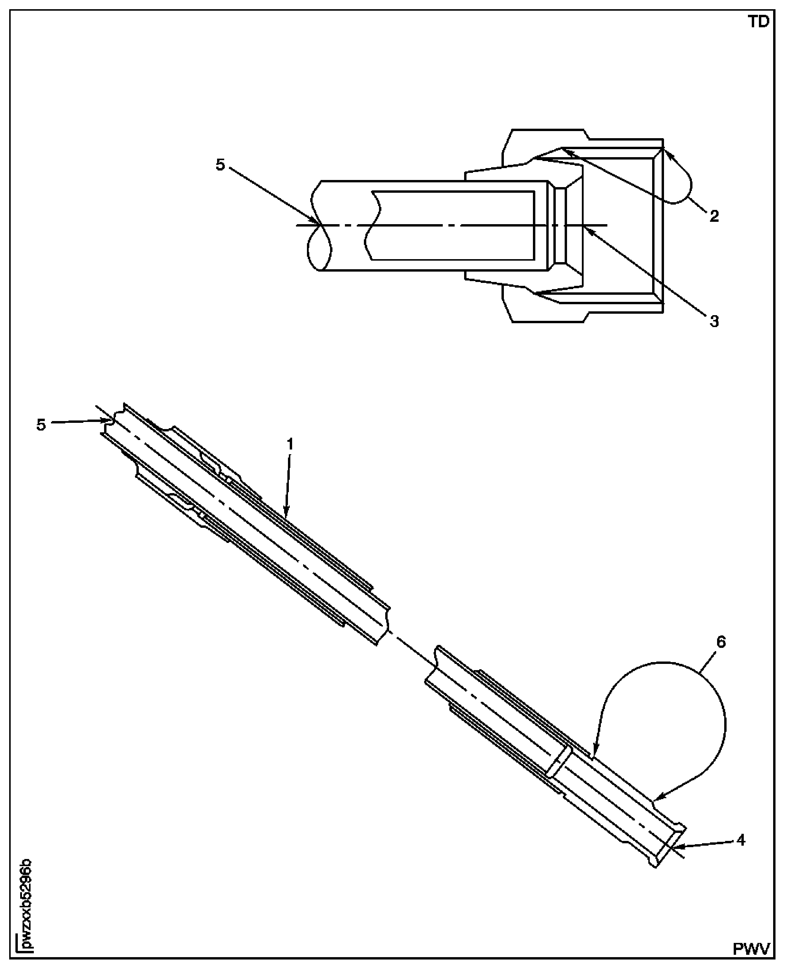 No. 5 Bearing Pressure Tube Inspection Locations