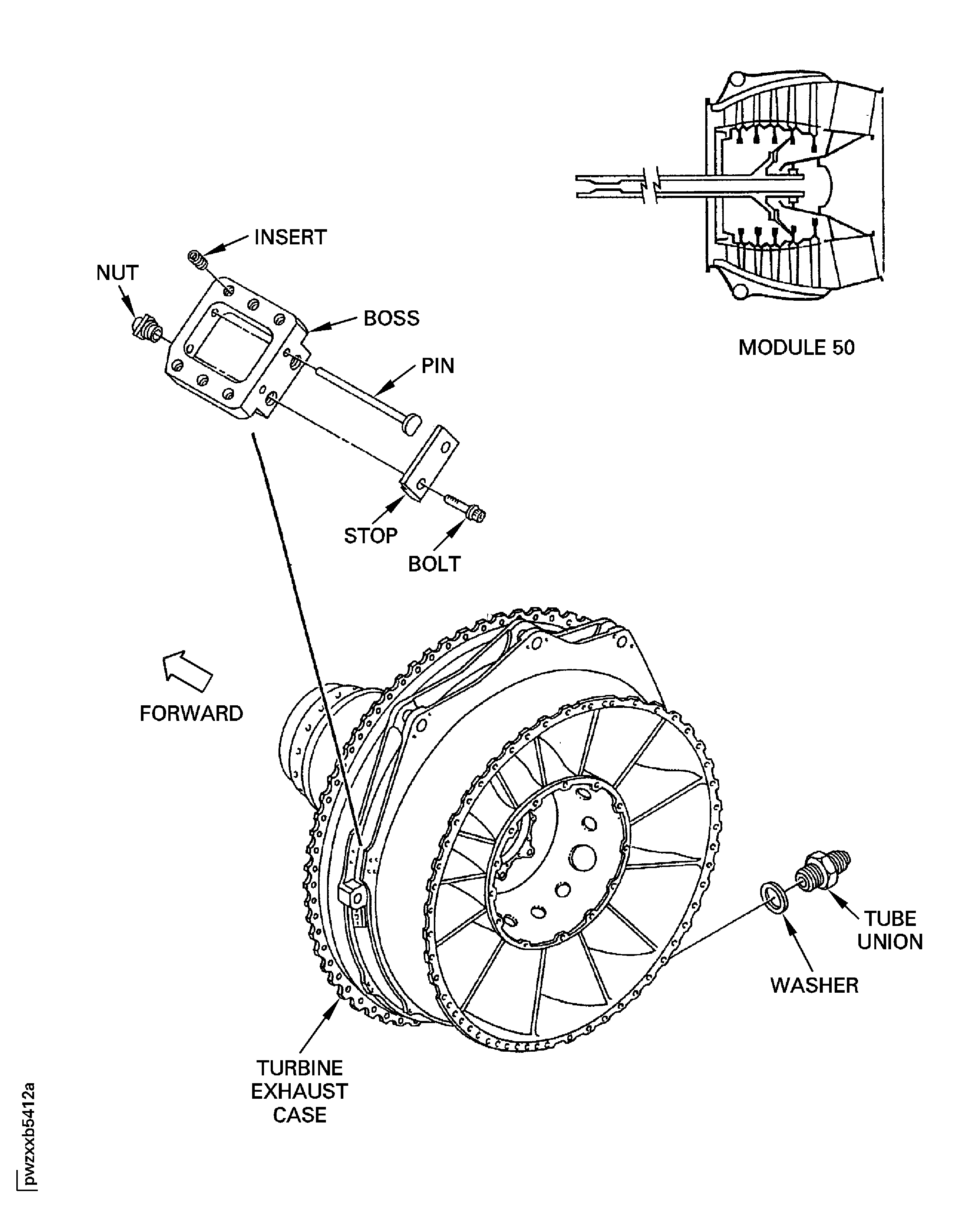 Remove the tube union and the bosses