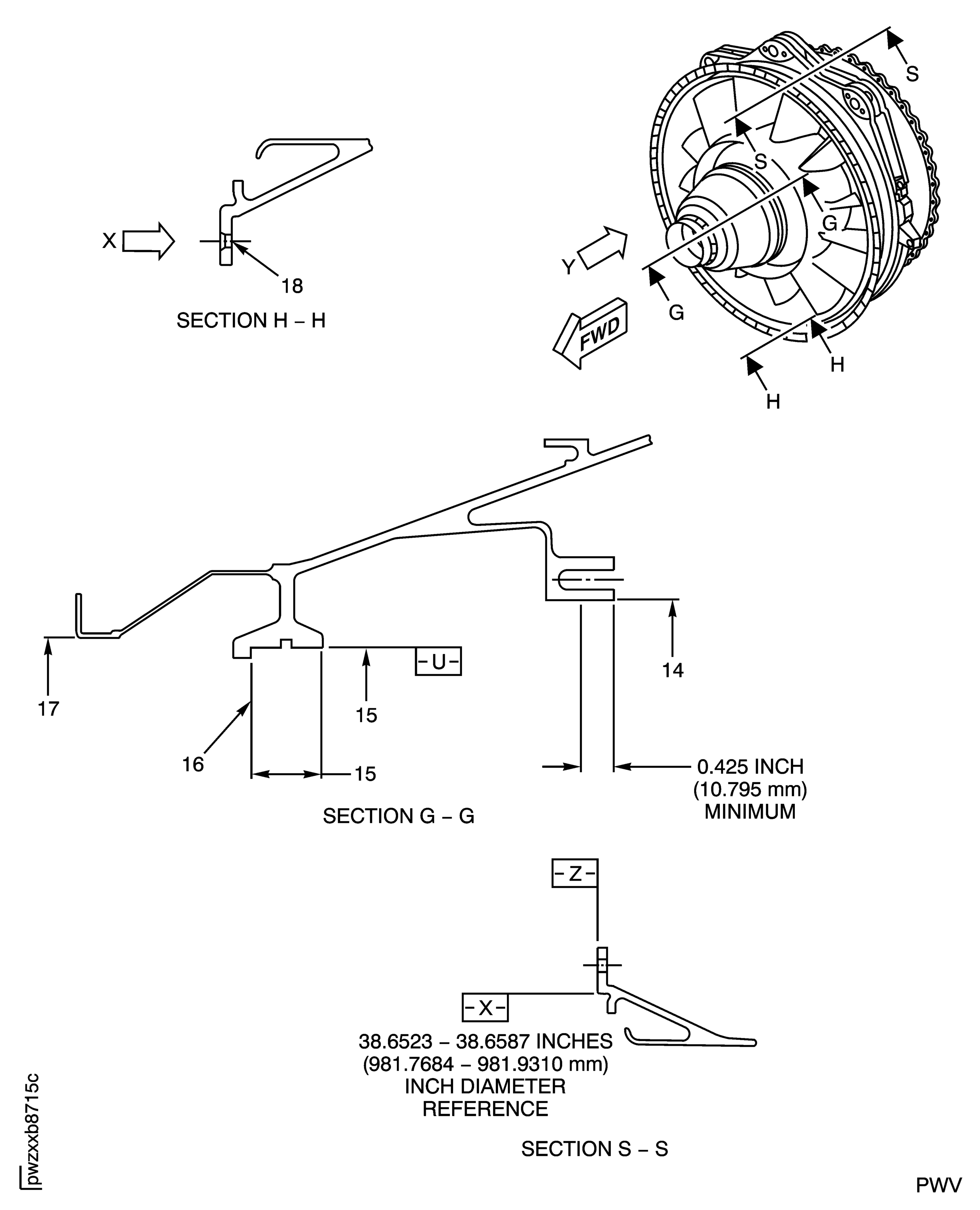 Turbine Exhaust Case Inspection Locations