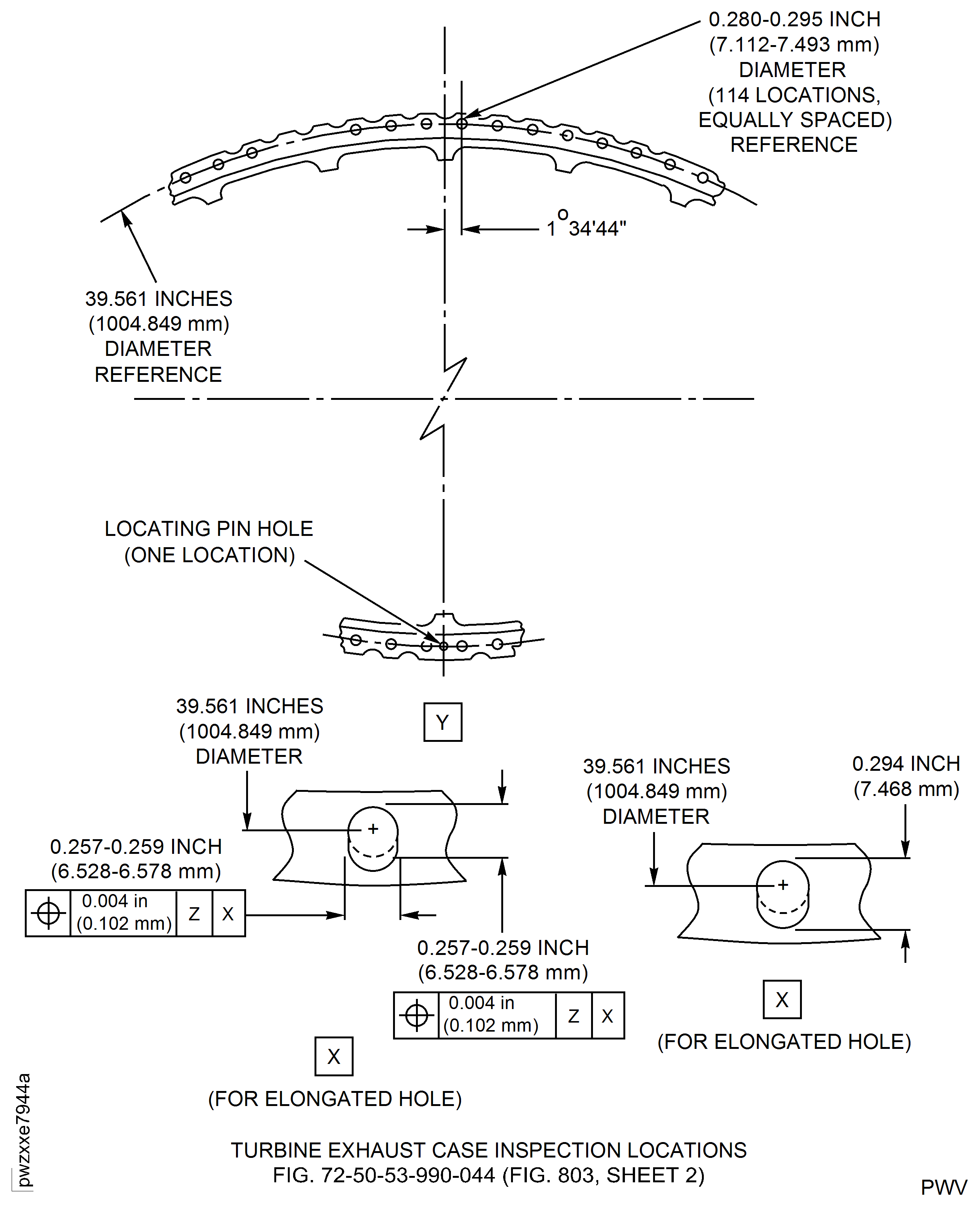 Turbine Exhaust Case Inspection Locations