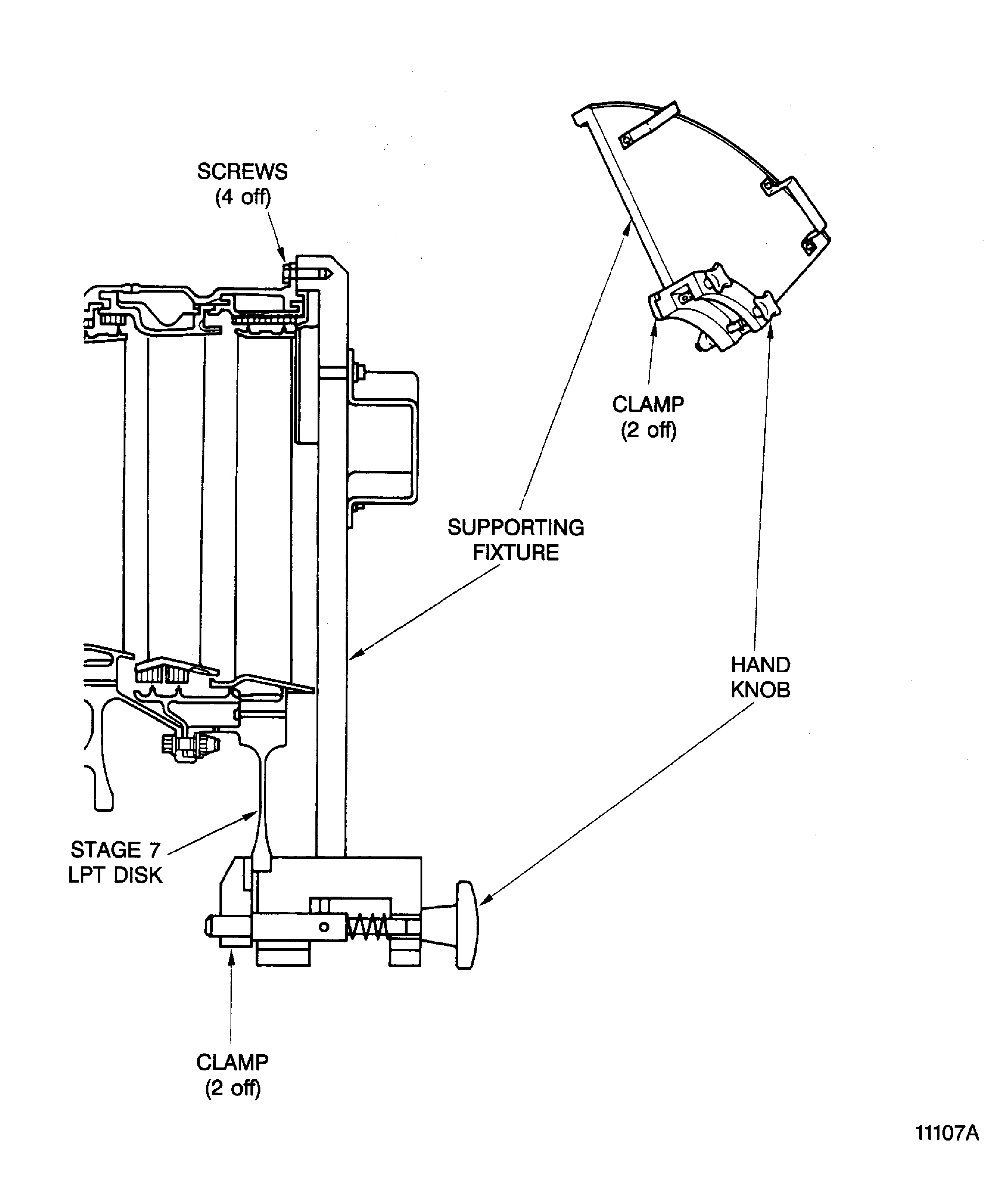 Install the Supporting Fixture to the LP Turbine Case and Rotor