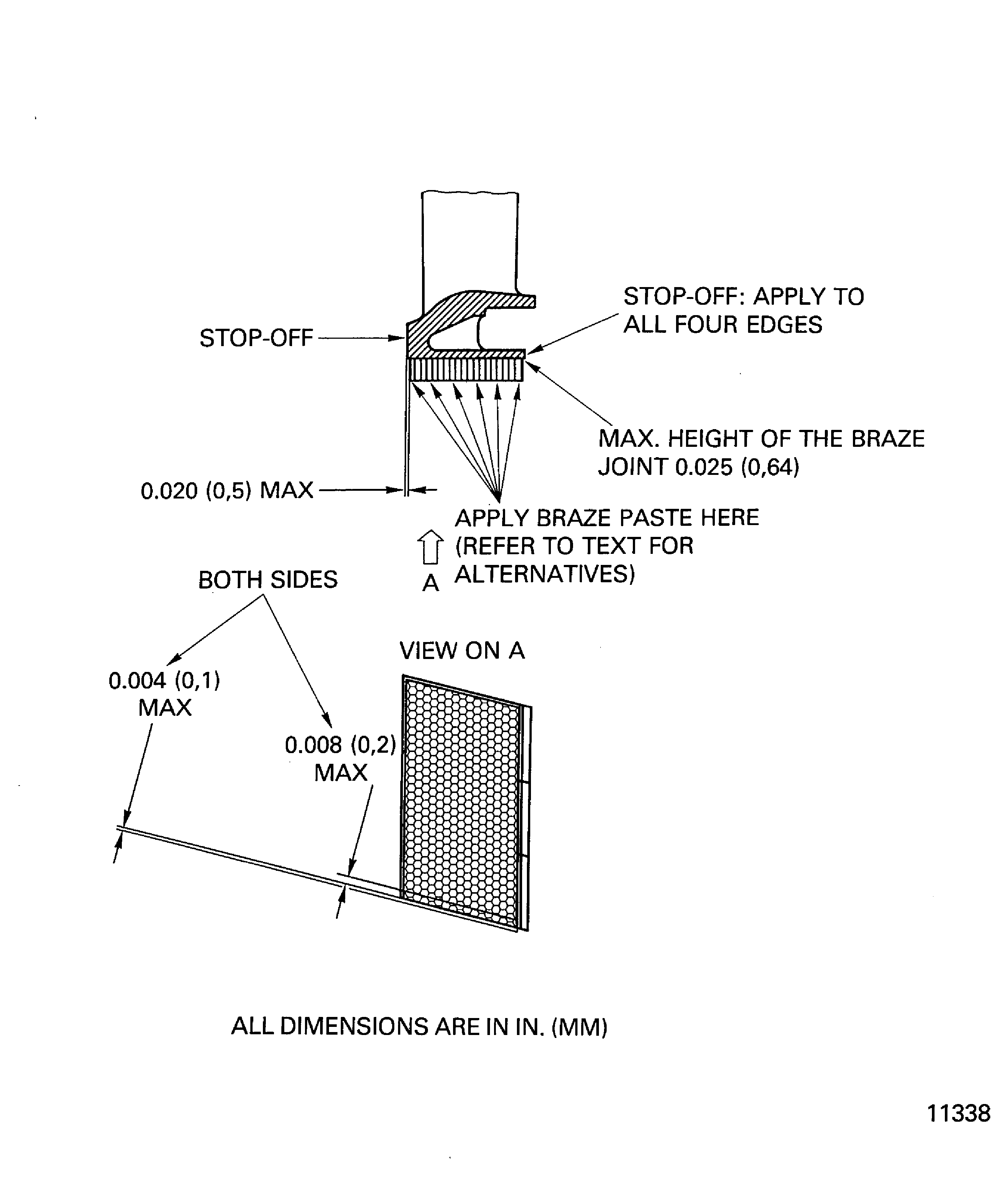 Replace the honeycomb seal segment on the inner buttress of the stage 5 turbine vane