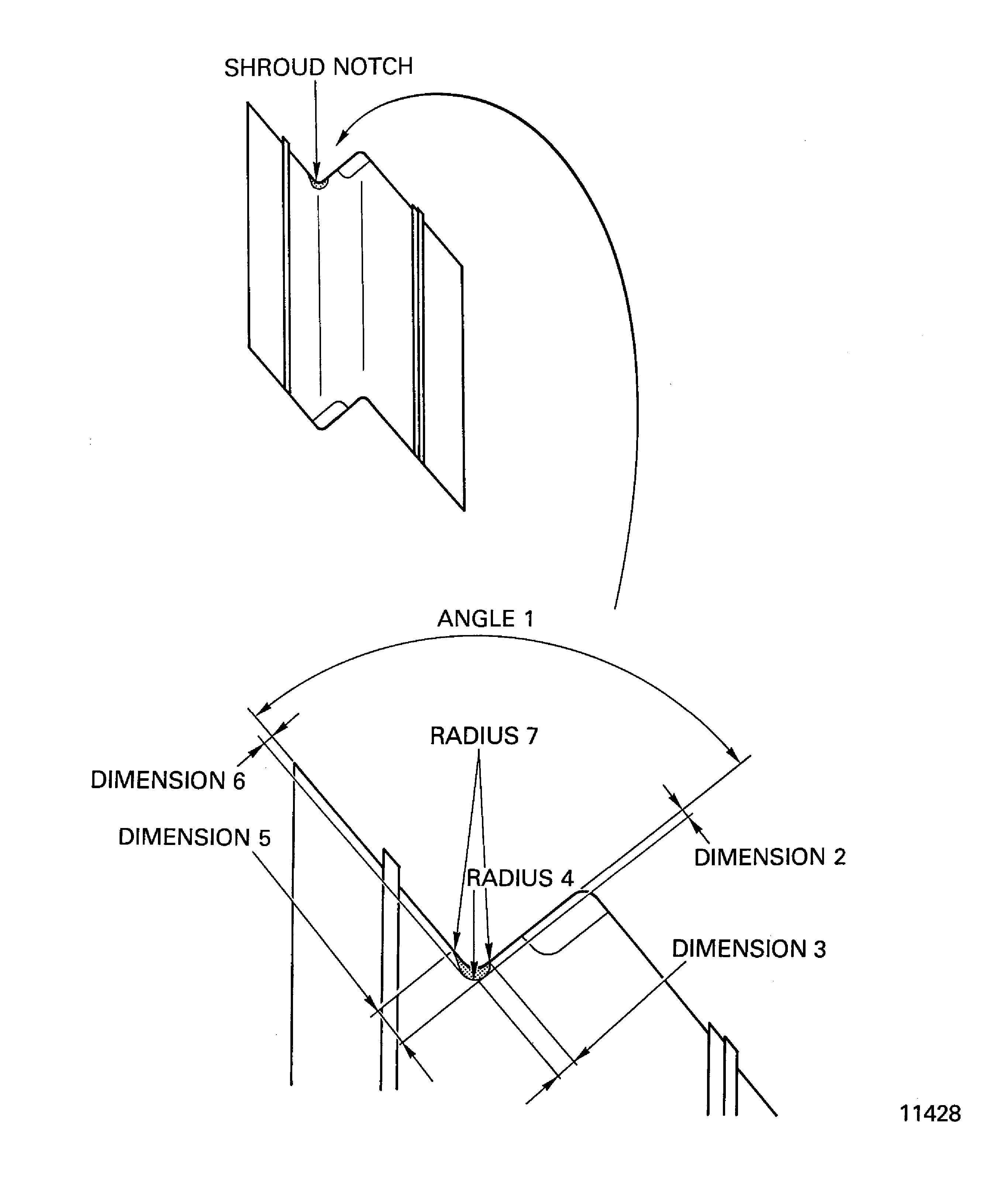 Blend repair of shroud notch radius cracks of the stage 4 turbine blade (01-150)