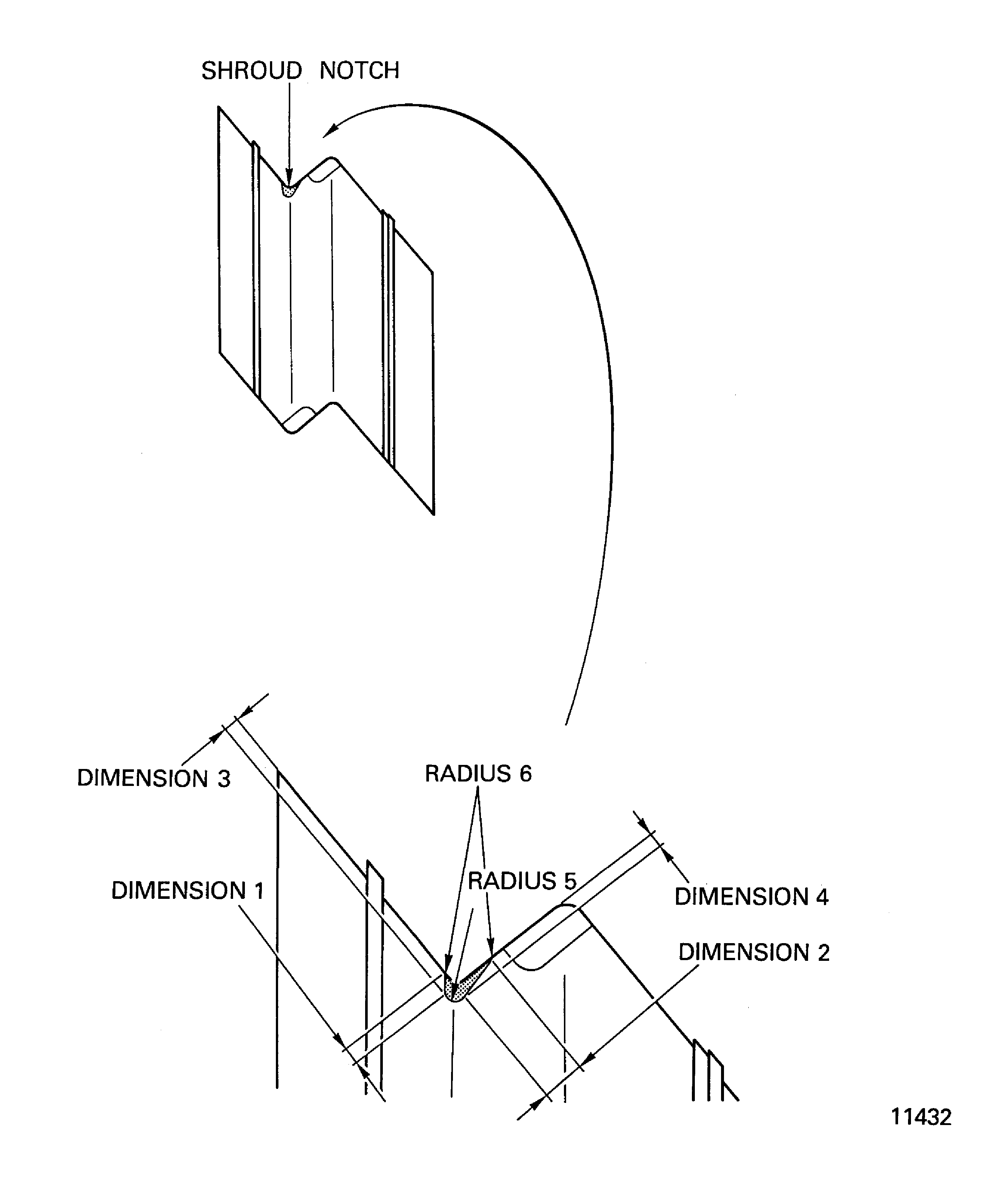 Blend repair of shroud notch radius cracks of the stage 4 turbine blade (01-150)