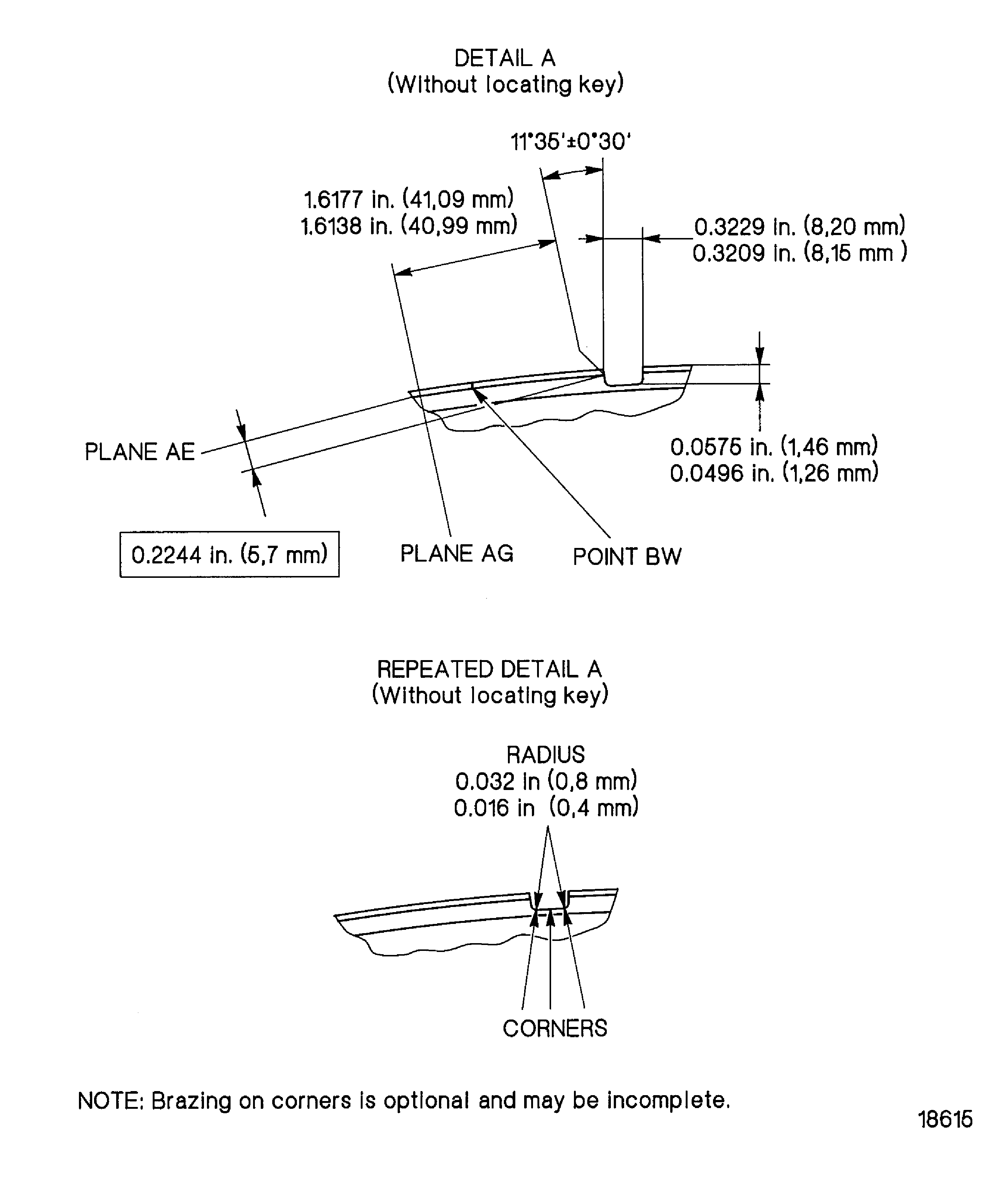 Replace the locating key of the turbine vane