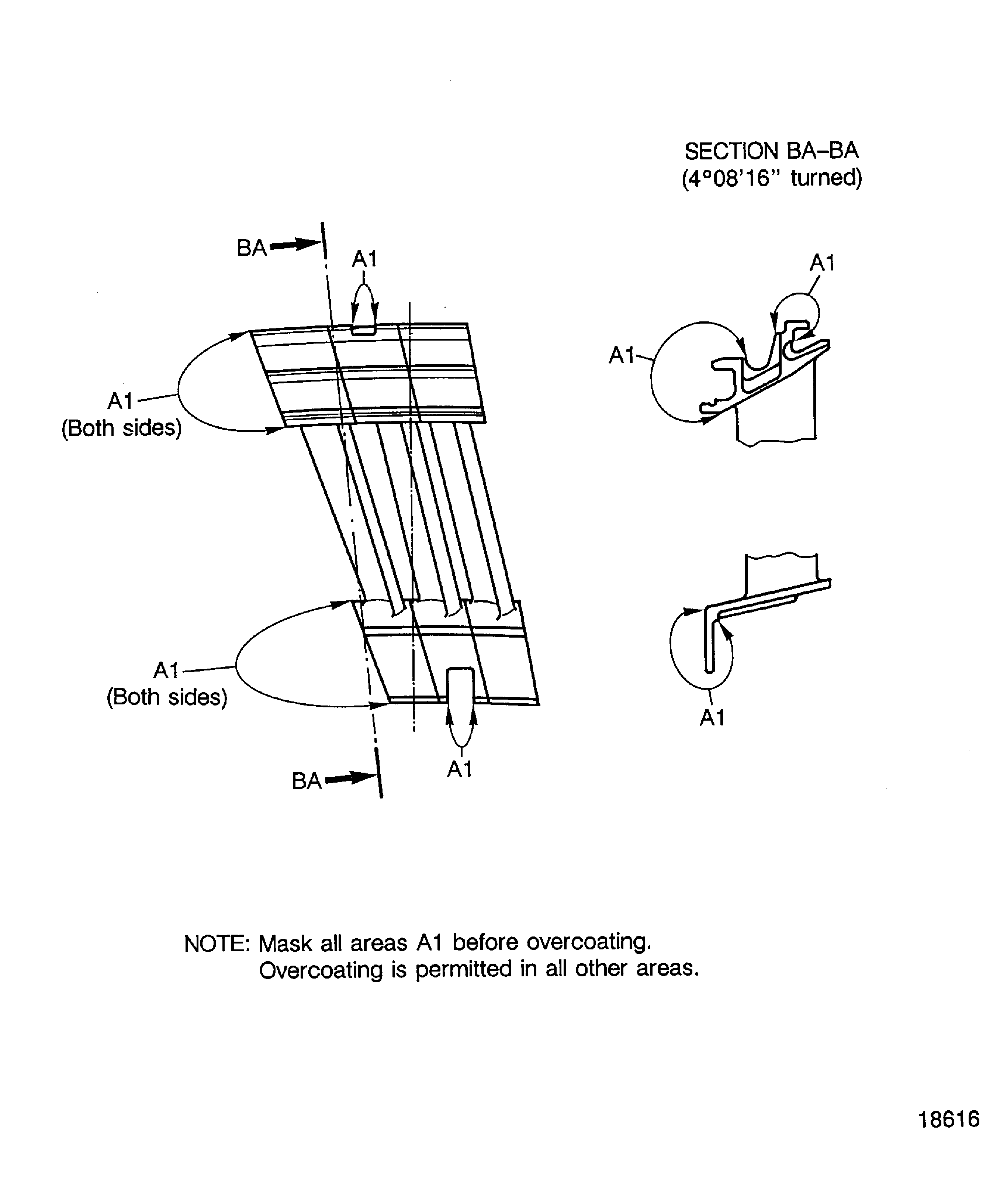 Overcoat the aluminide coating of the
turbine vane