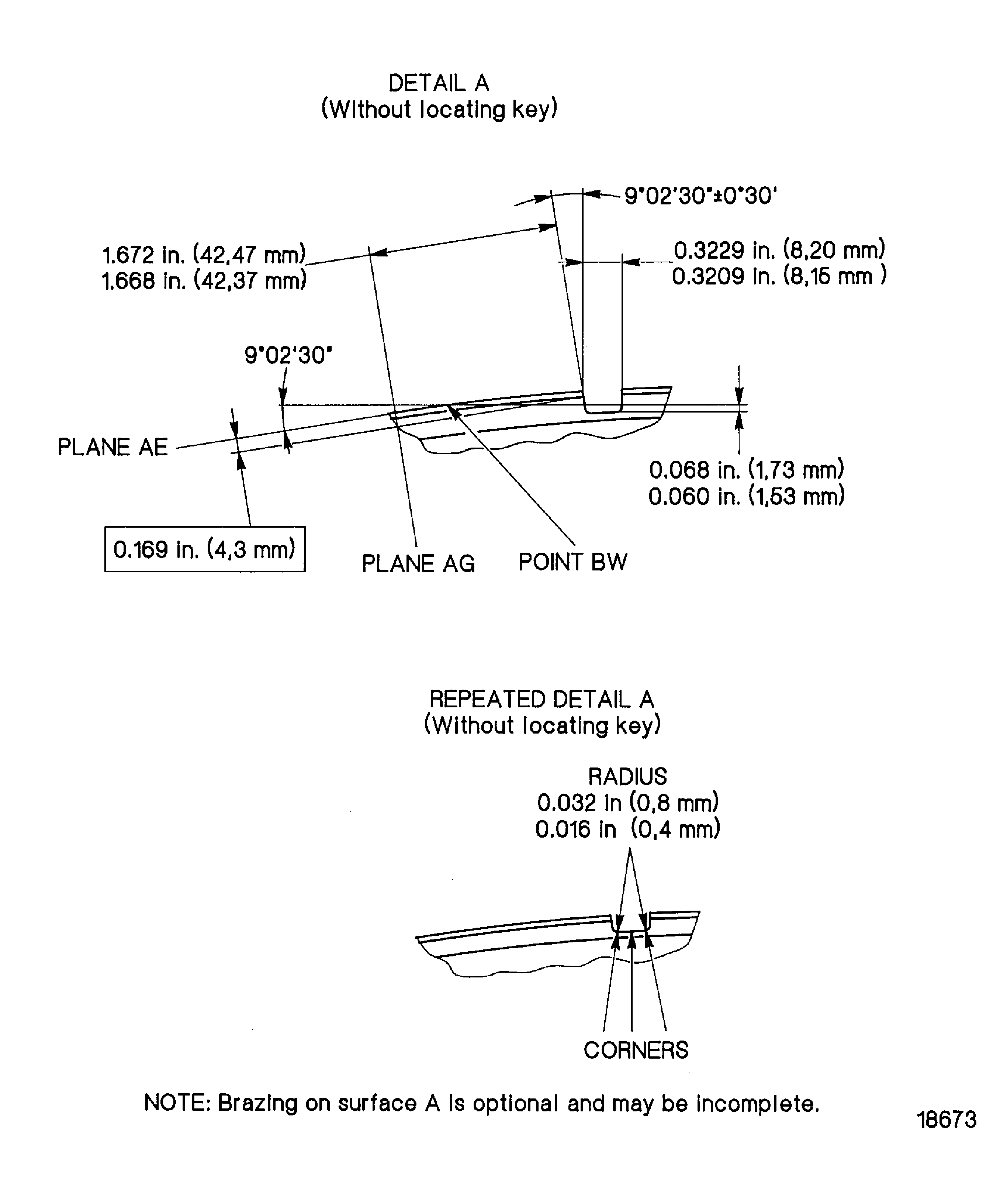 Replace the locating key of the turbine vane