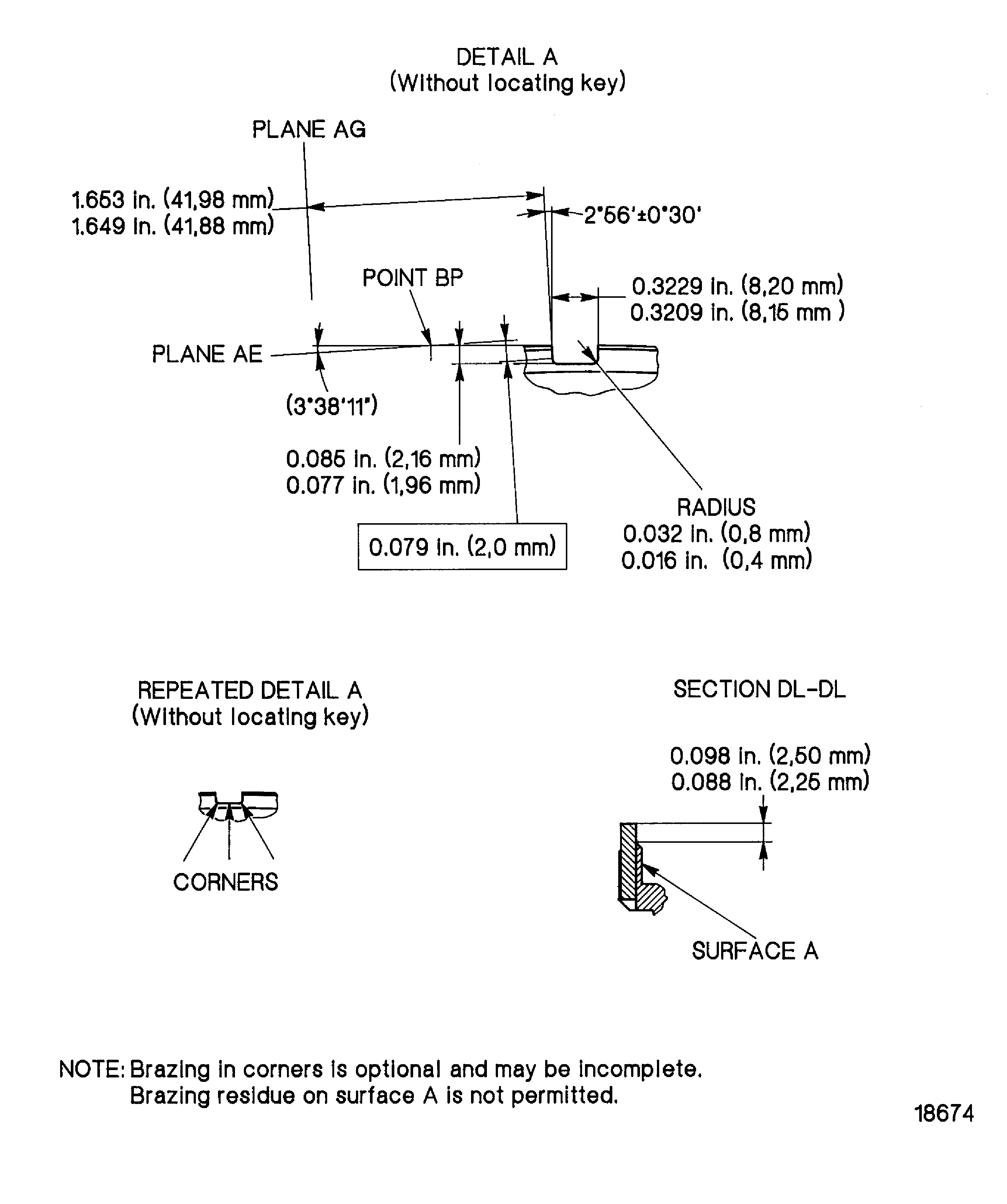 Replace the locating key of the stage 6 turbine vane