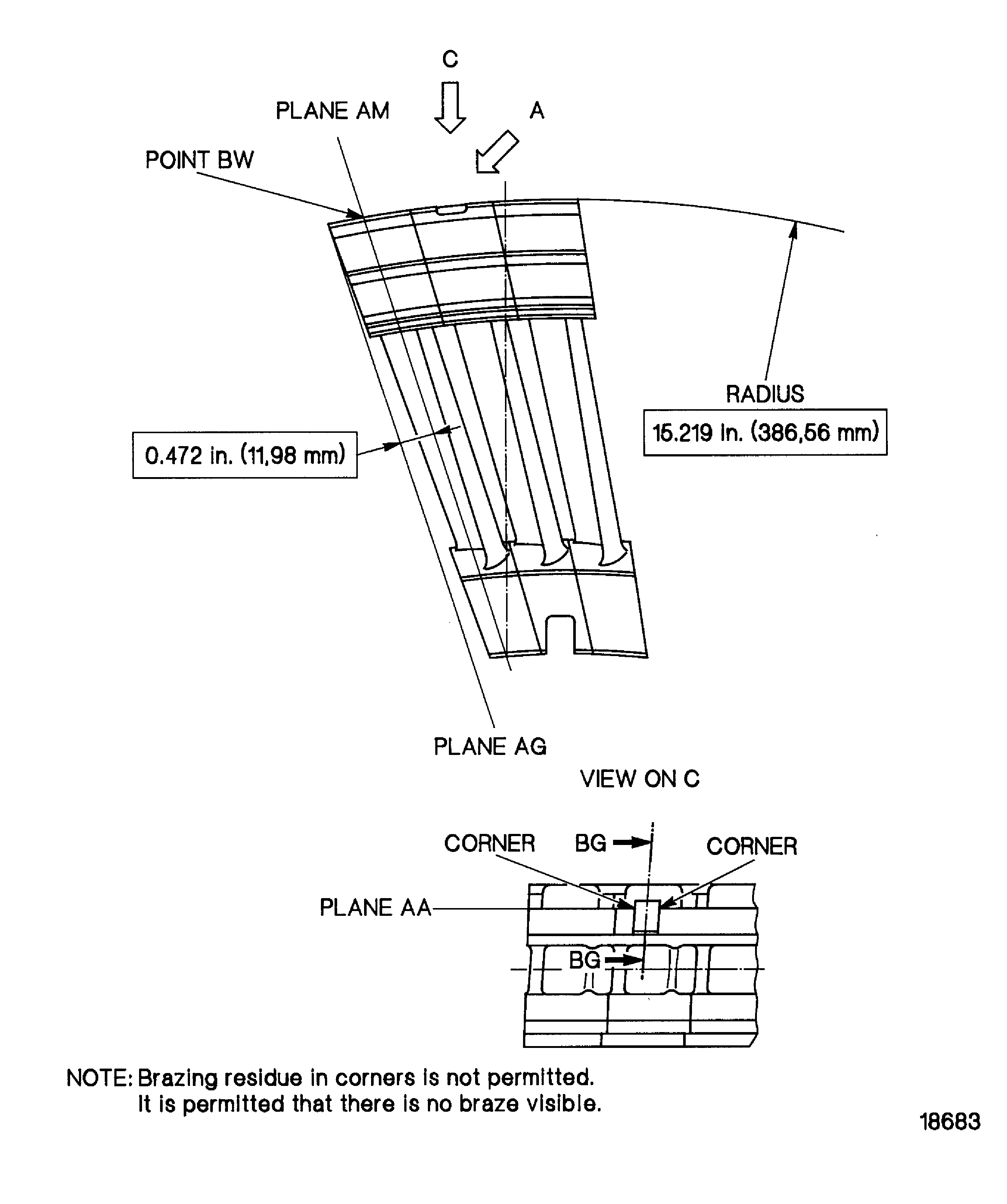 Replace the locating key of the turbine vane