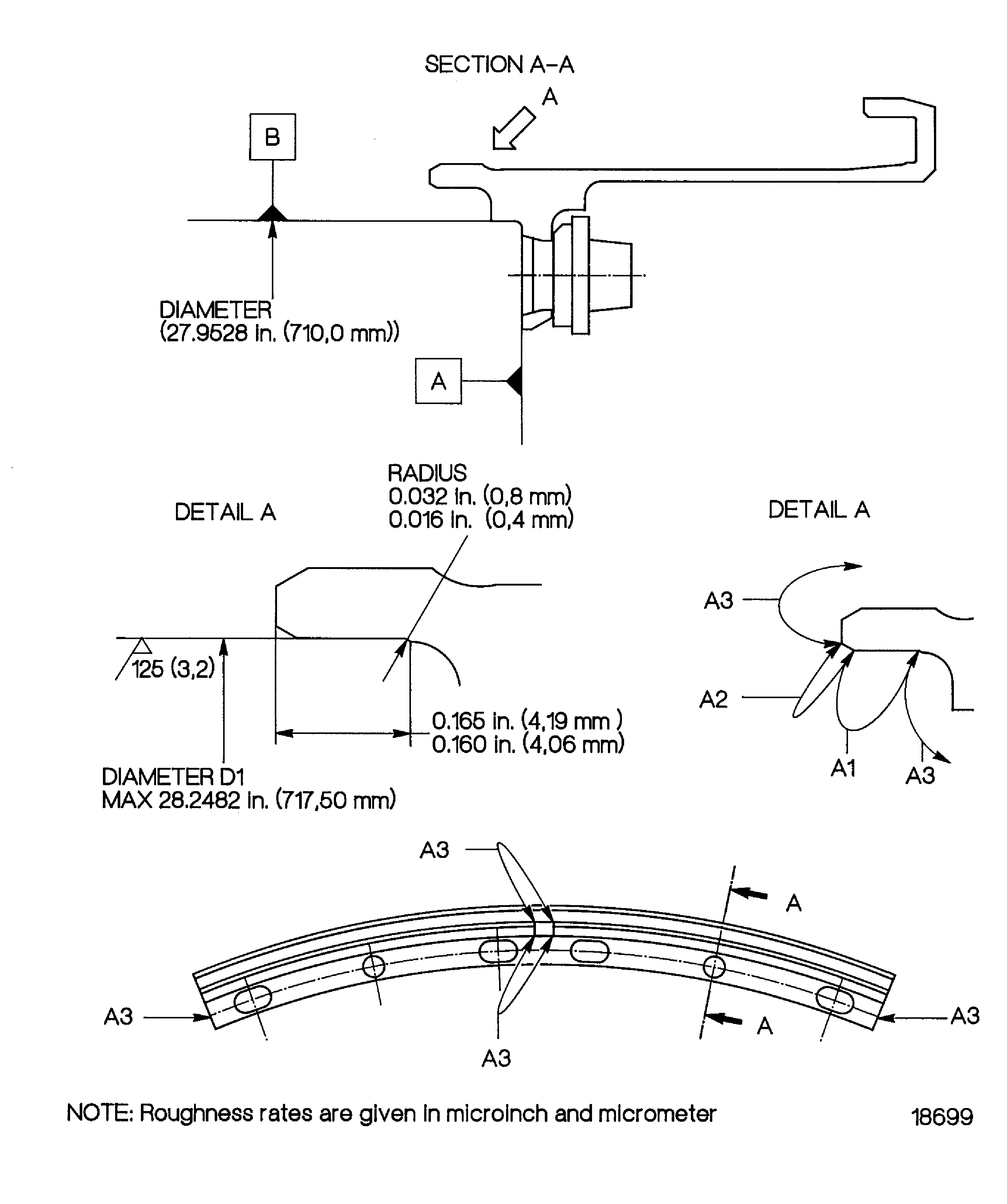 Plasma spray front lip diameter, outer diffuser support (01-010)