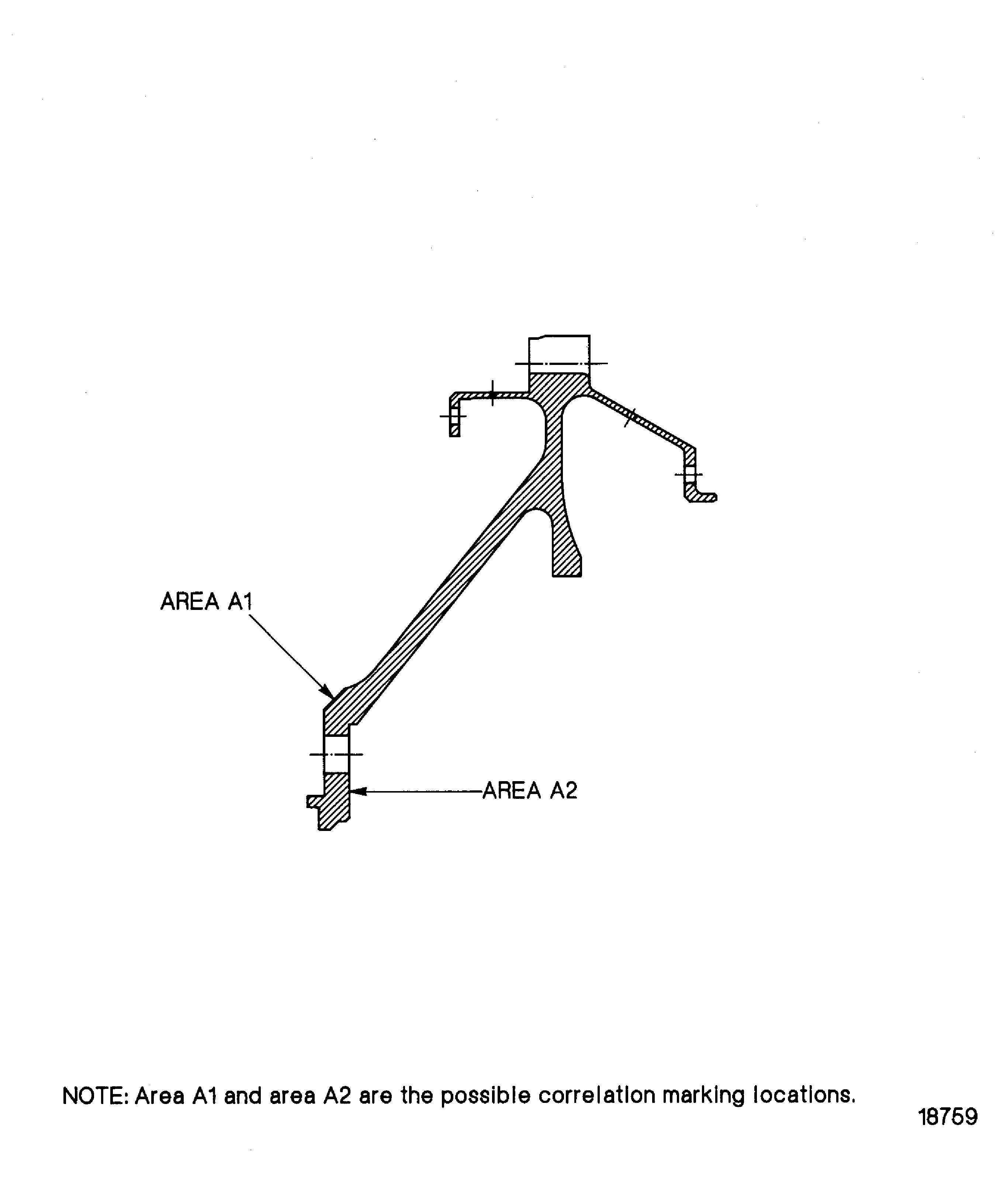 Stage 6 turbine disk, position of correlation
marking
