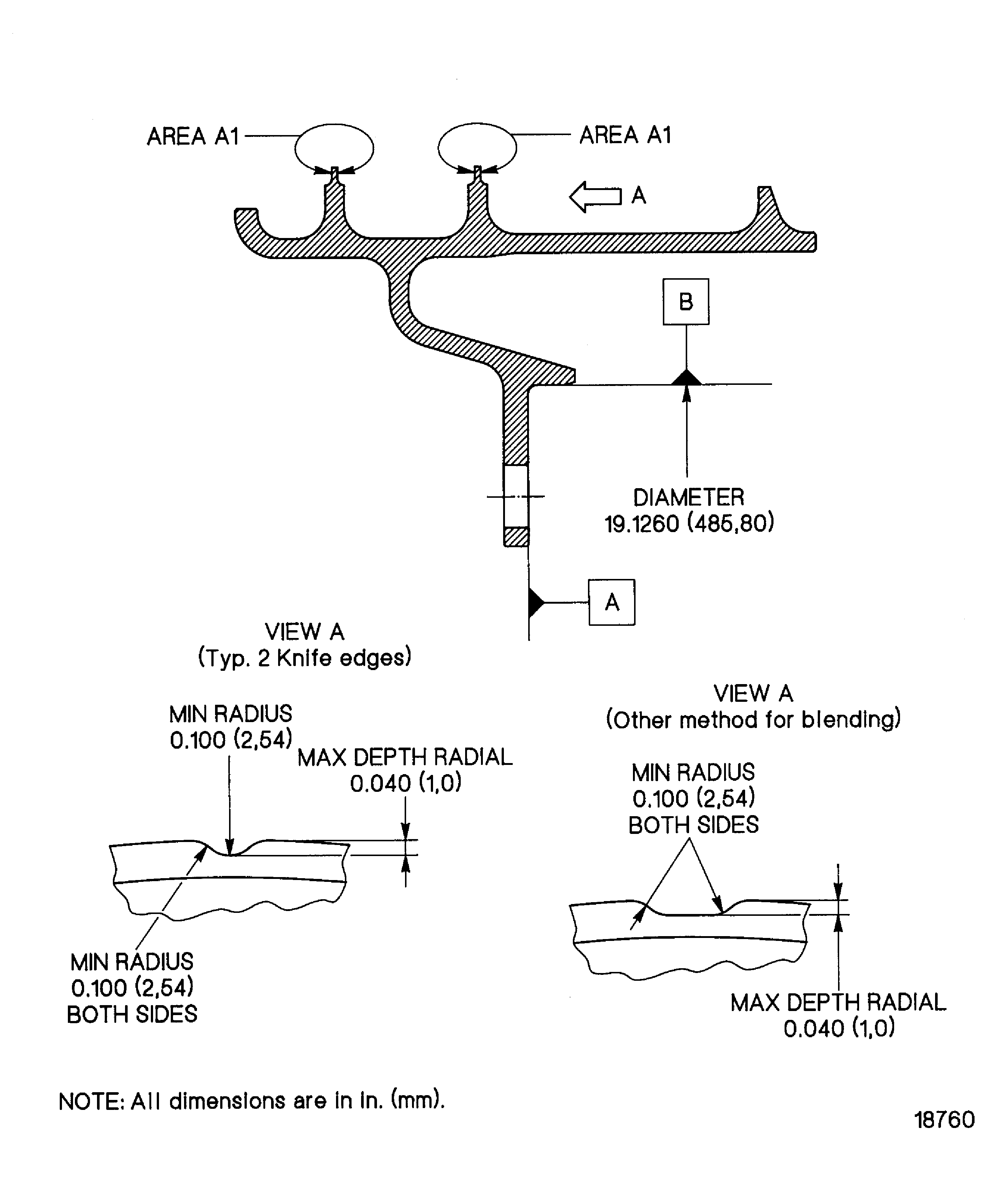 Blend repair the knife seal edges of the stage 7 turbine airseal
