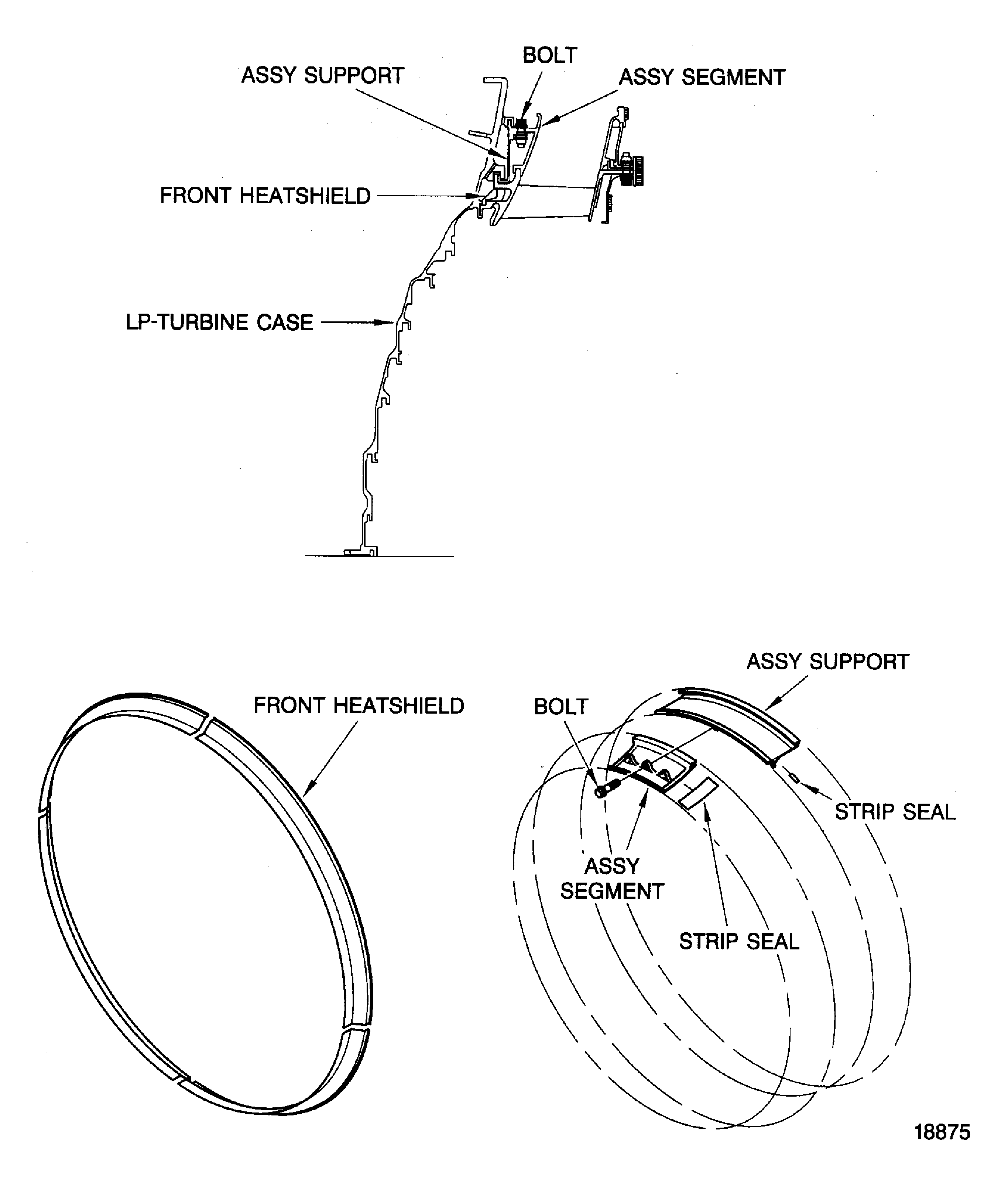 V2500-A5 Remove the Stage 3 LP Turbine Diffuser Outer Duct and Front Heatshields