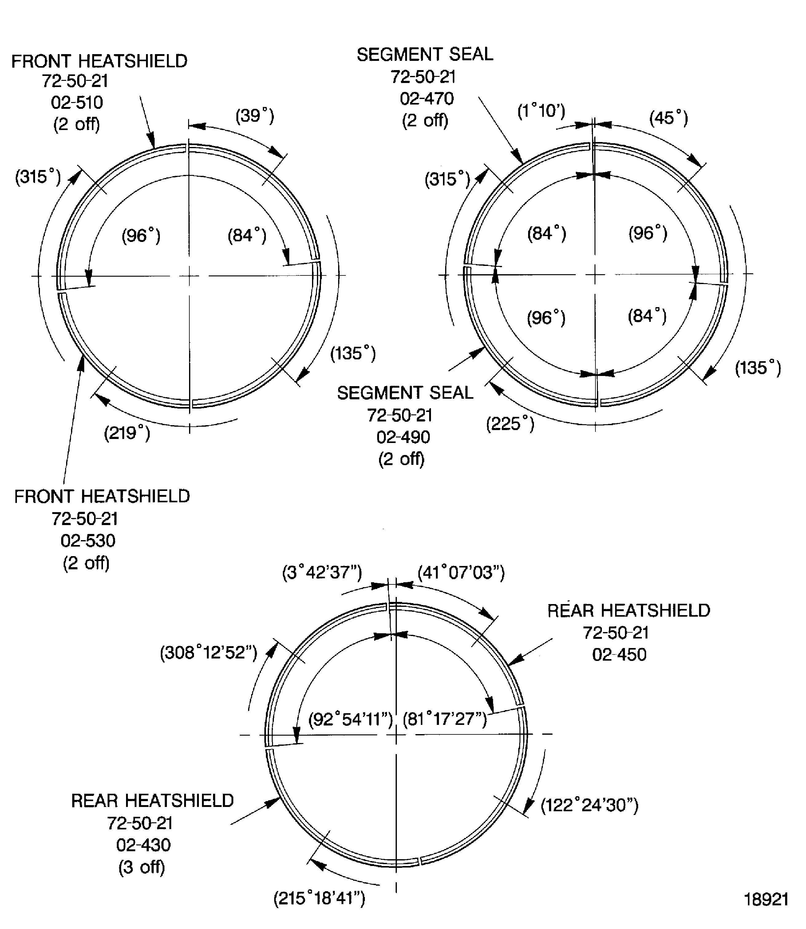 V2500-A5: Install the Stage 4 Front Heatshields, Segment Seals and the Rear Heatshields