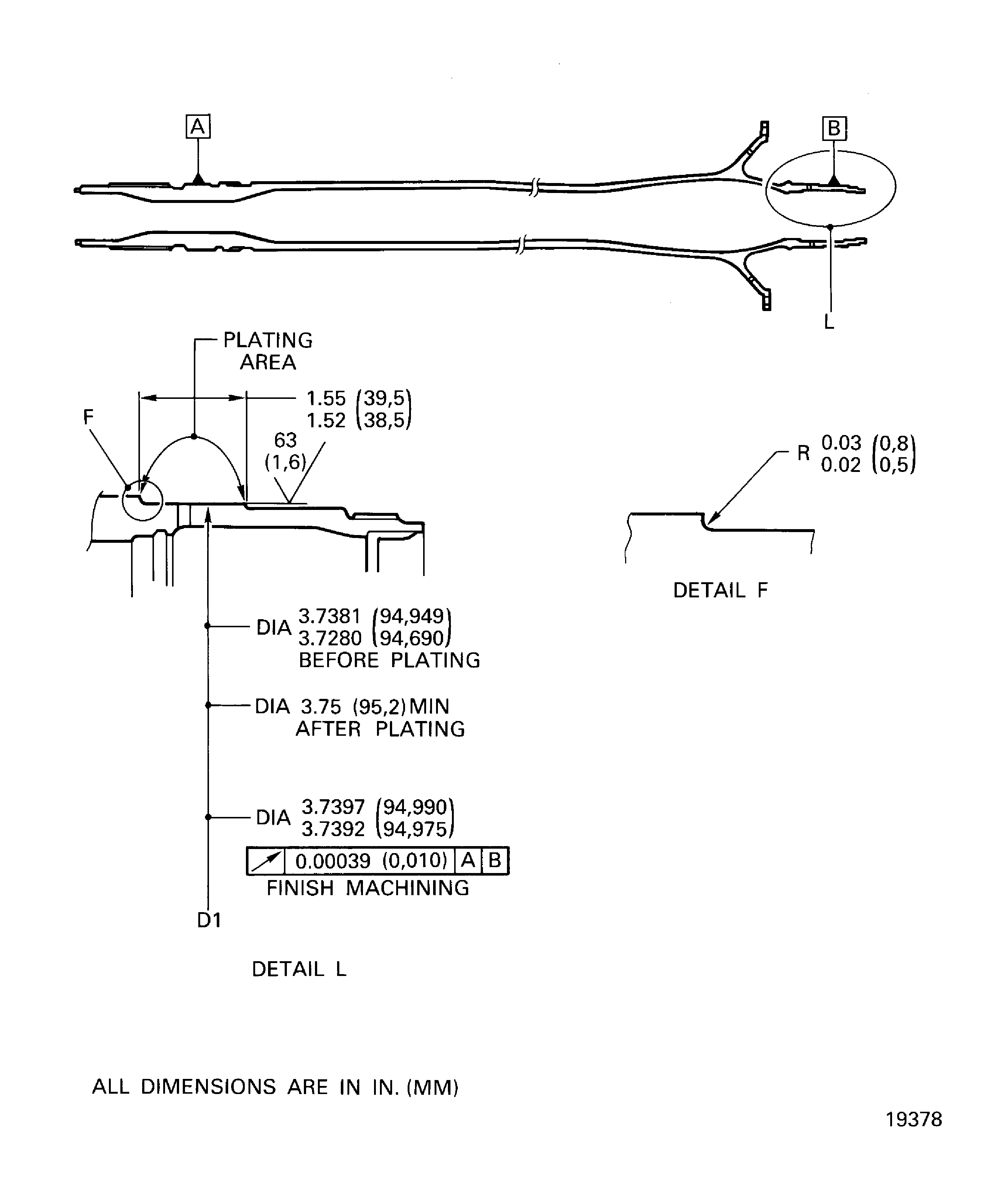 Apply chromium plating - LP turbine shaft