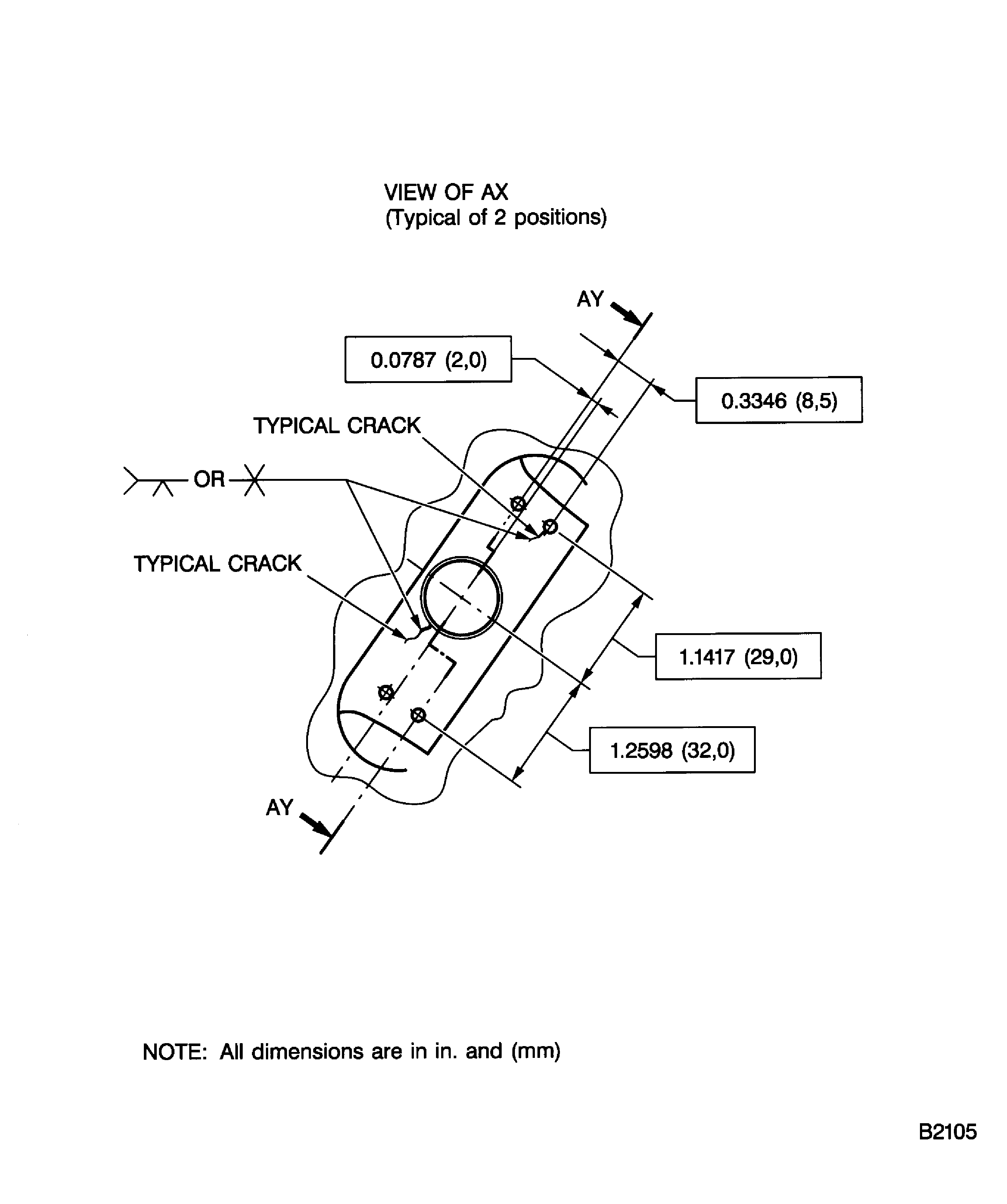 Weld repair of cracks adjacent to borescope hole