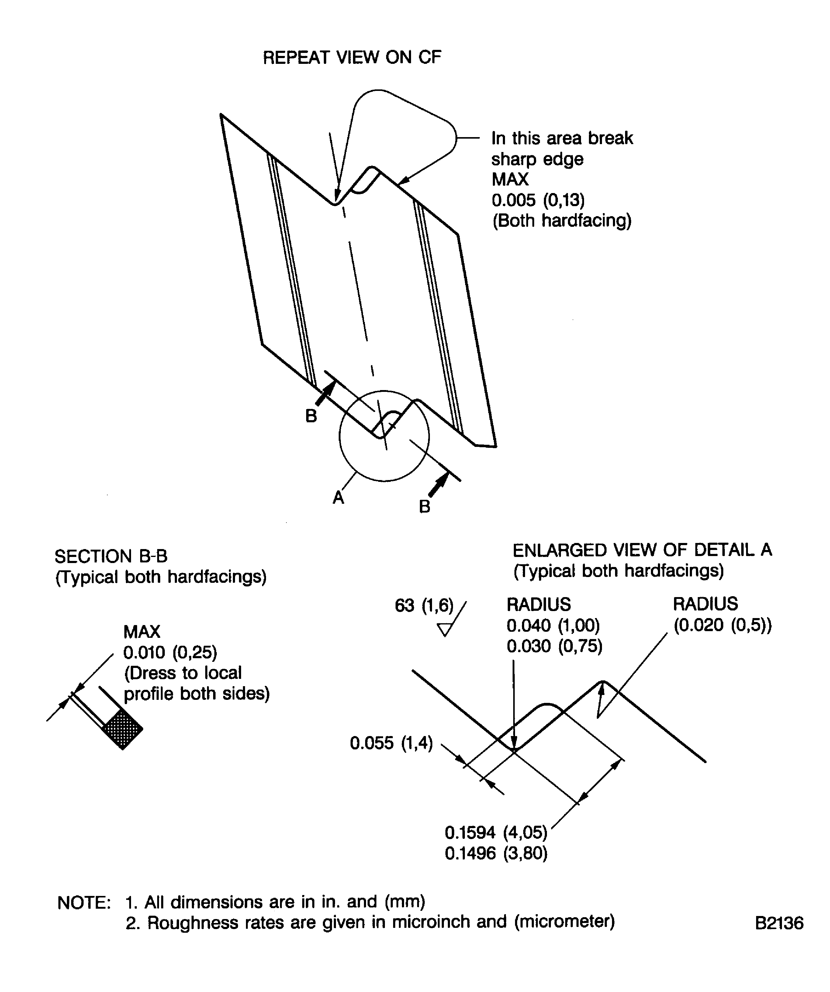 Weld build-up of outer shroud hardfacing