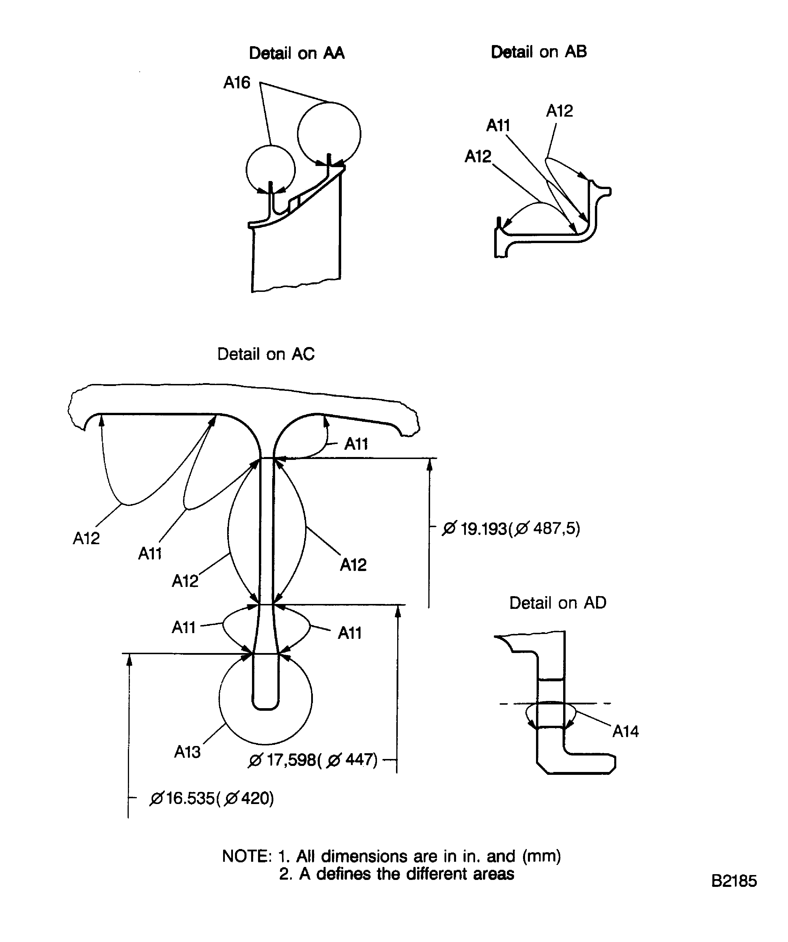 Examine the LP Turbine Bladed Rotor Stage 3 Areas