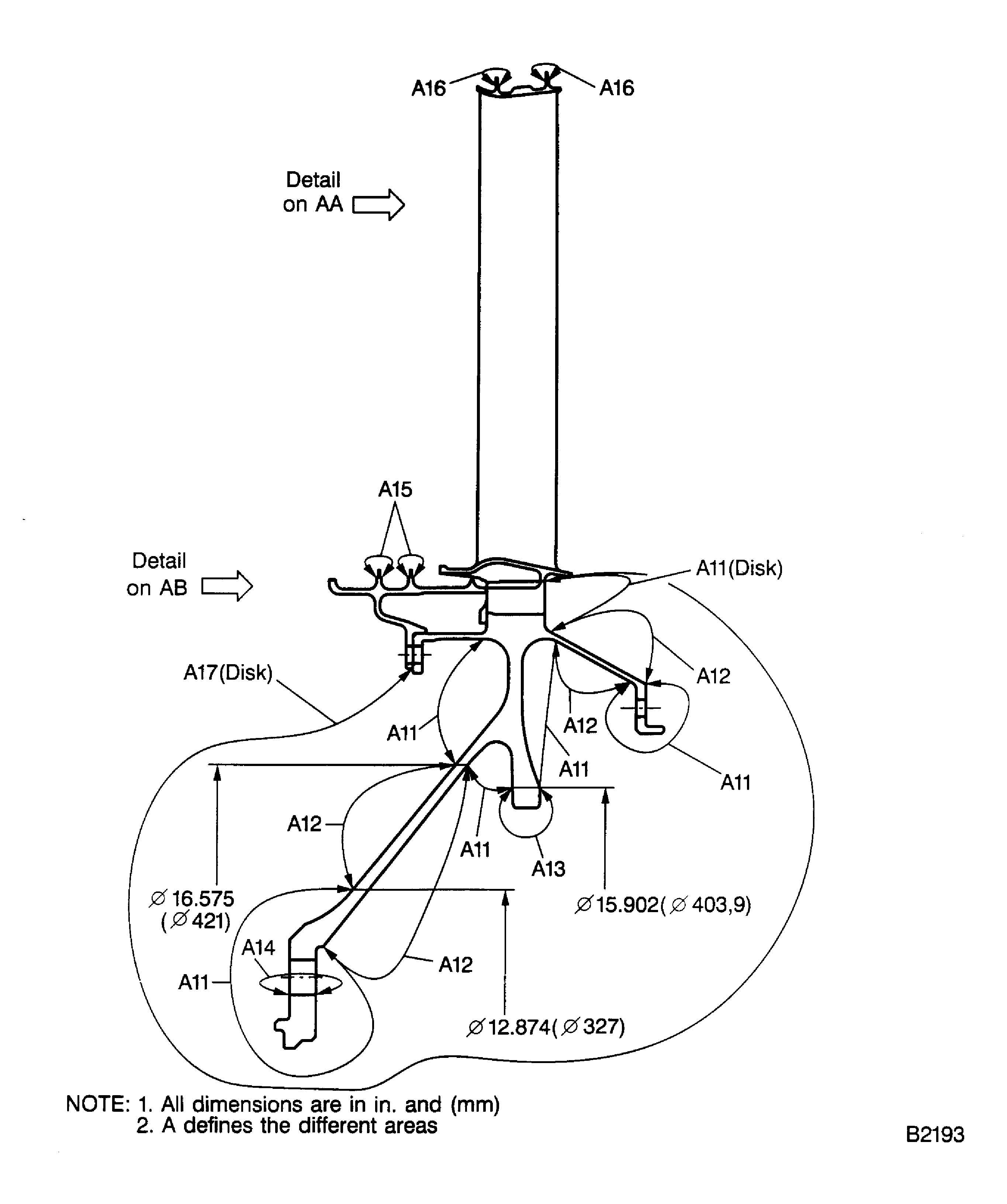 Examine the LP Turbine Bladed Rotor 6 Areas