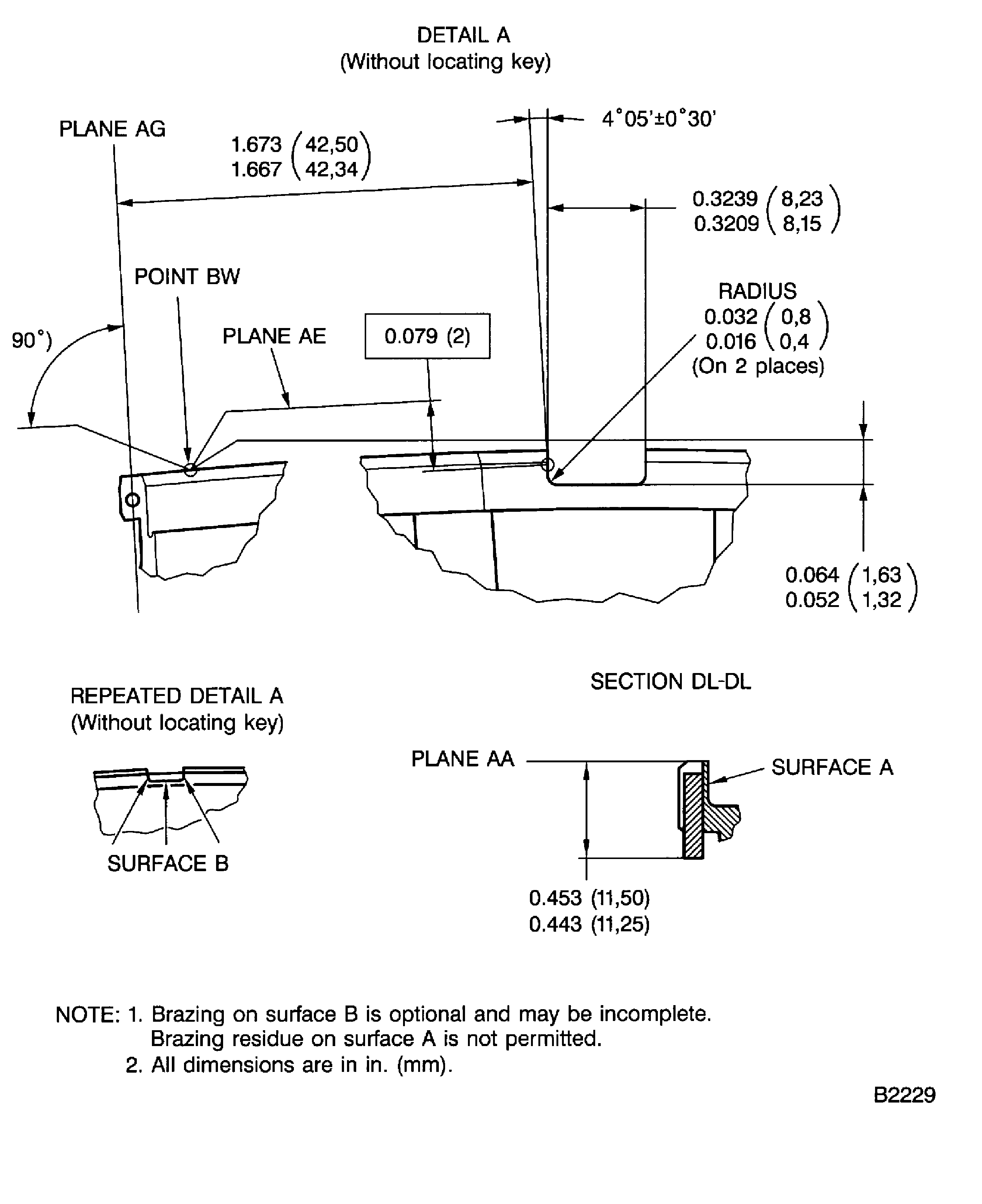 Replace the locating key of the stage 7 turbine vane