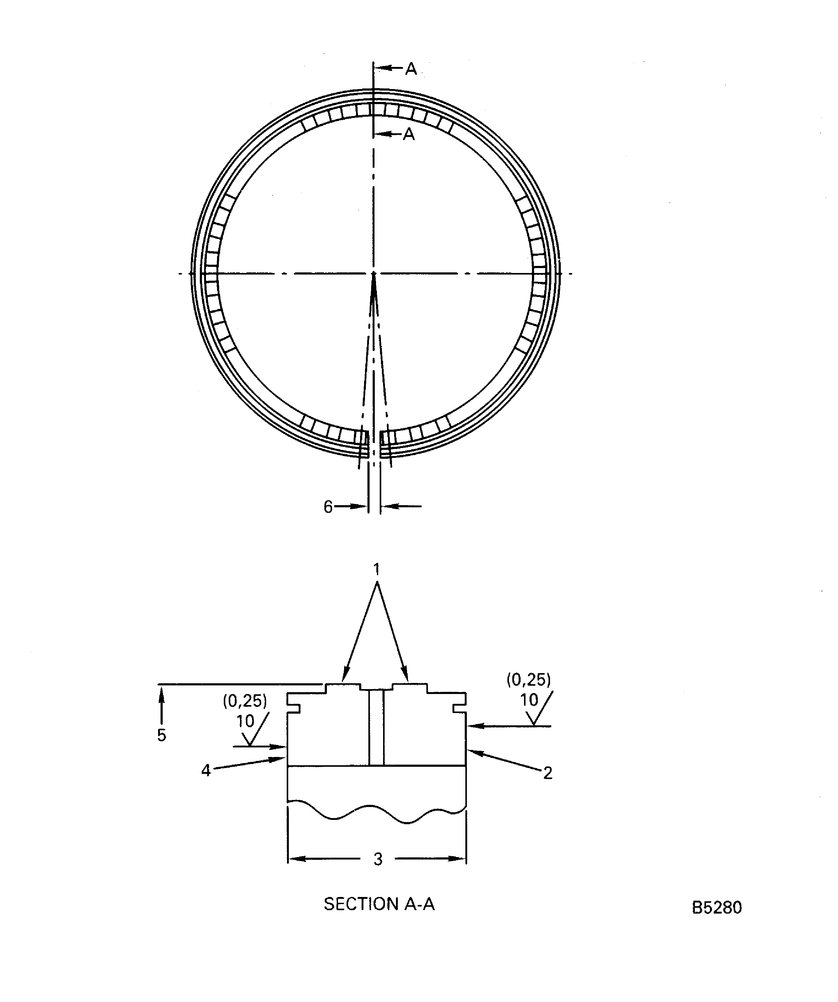 No. 5 Bearing Face Seal Inspection Locations