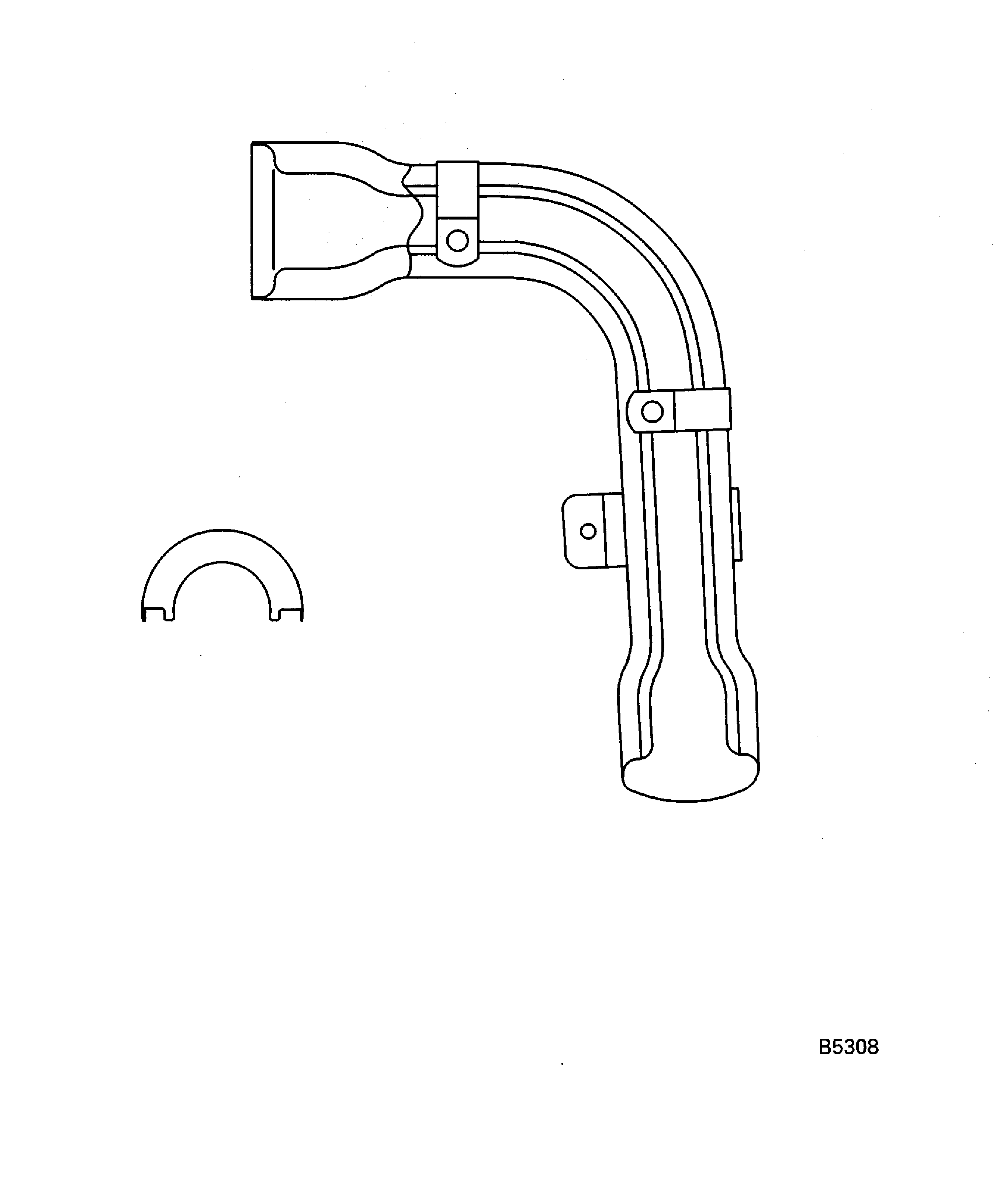 No. 5 Bearing Pressure Tube Heat Shields Inspection Locations