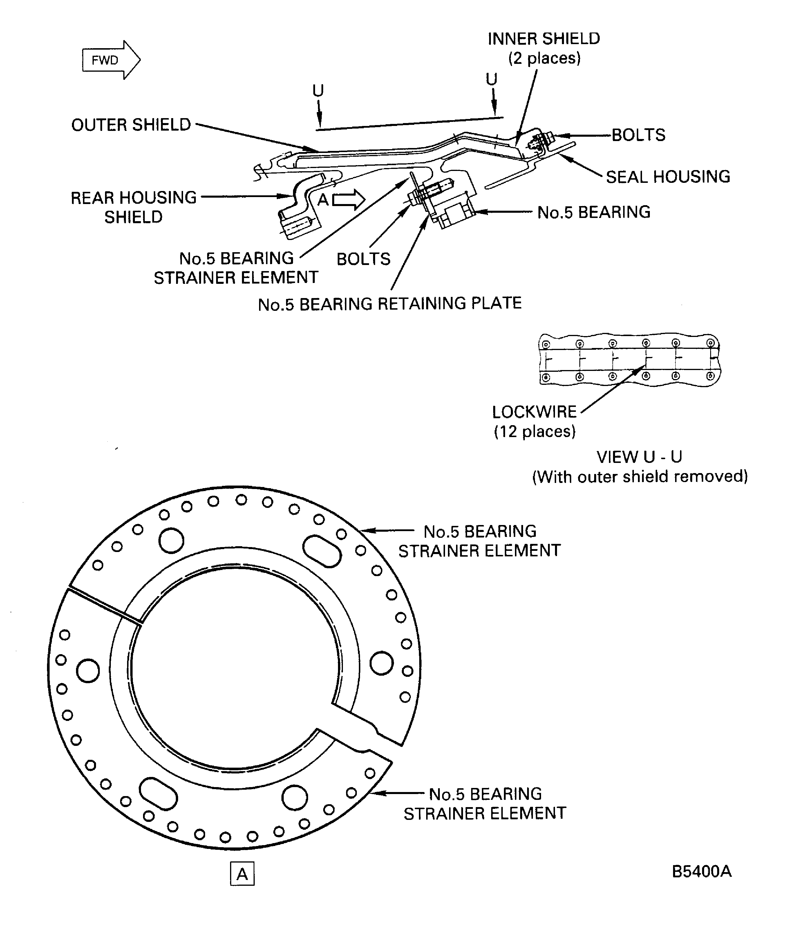Remove the outer race of the No. 5 bearing