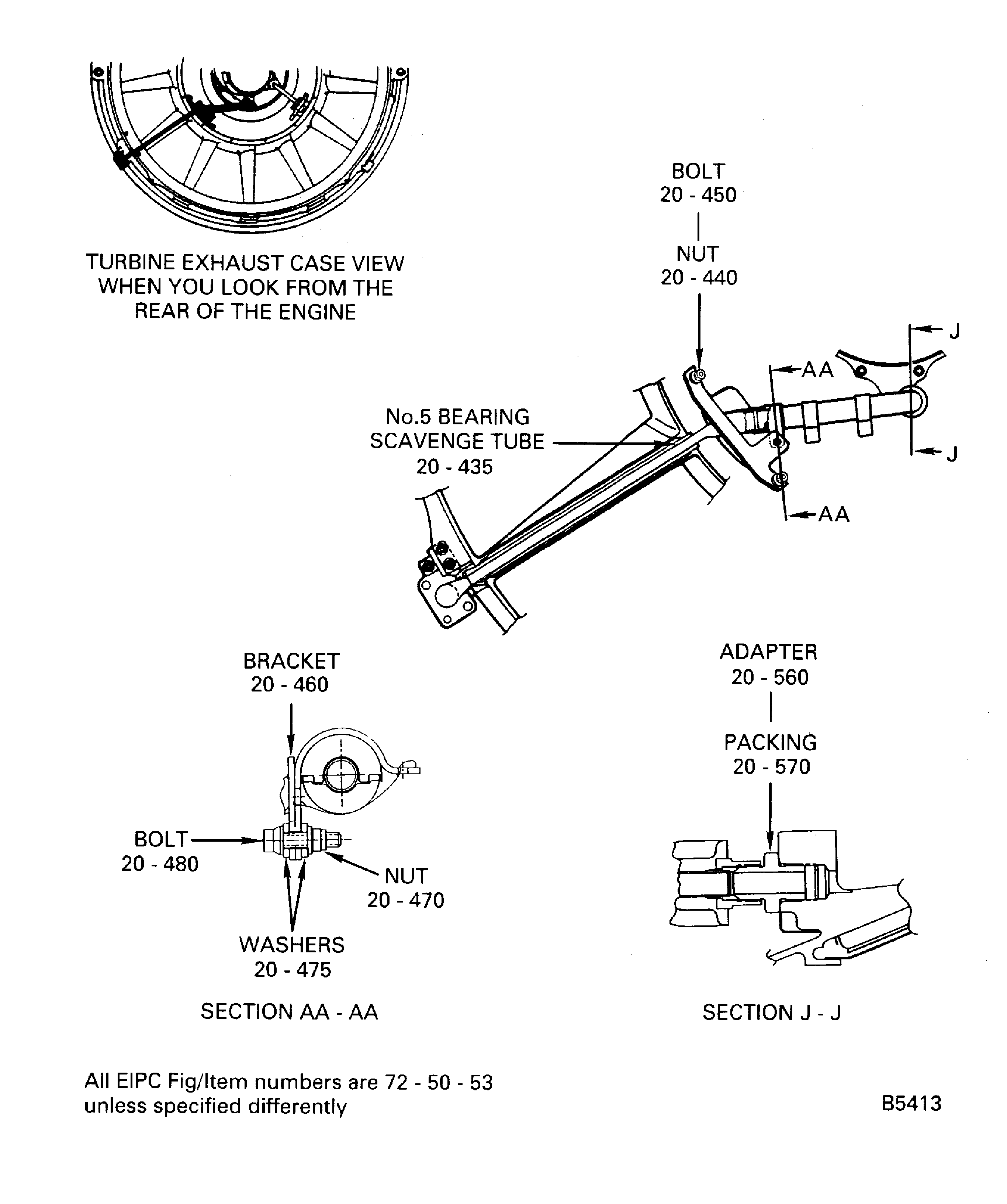 Install the No. 5 Bearing Scavenge Tube