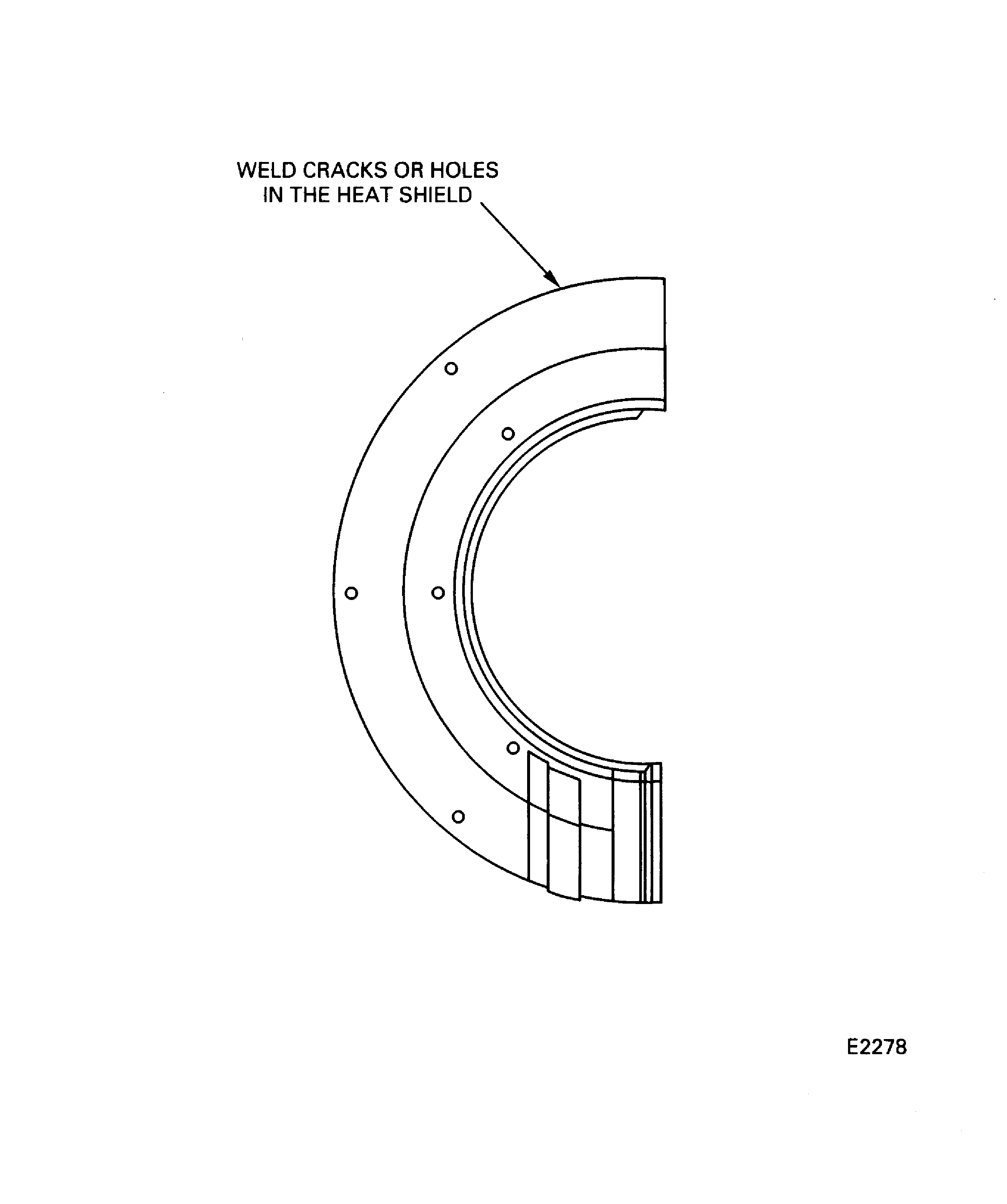 Weld repair the No. 5 bearing heat shield segments